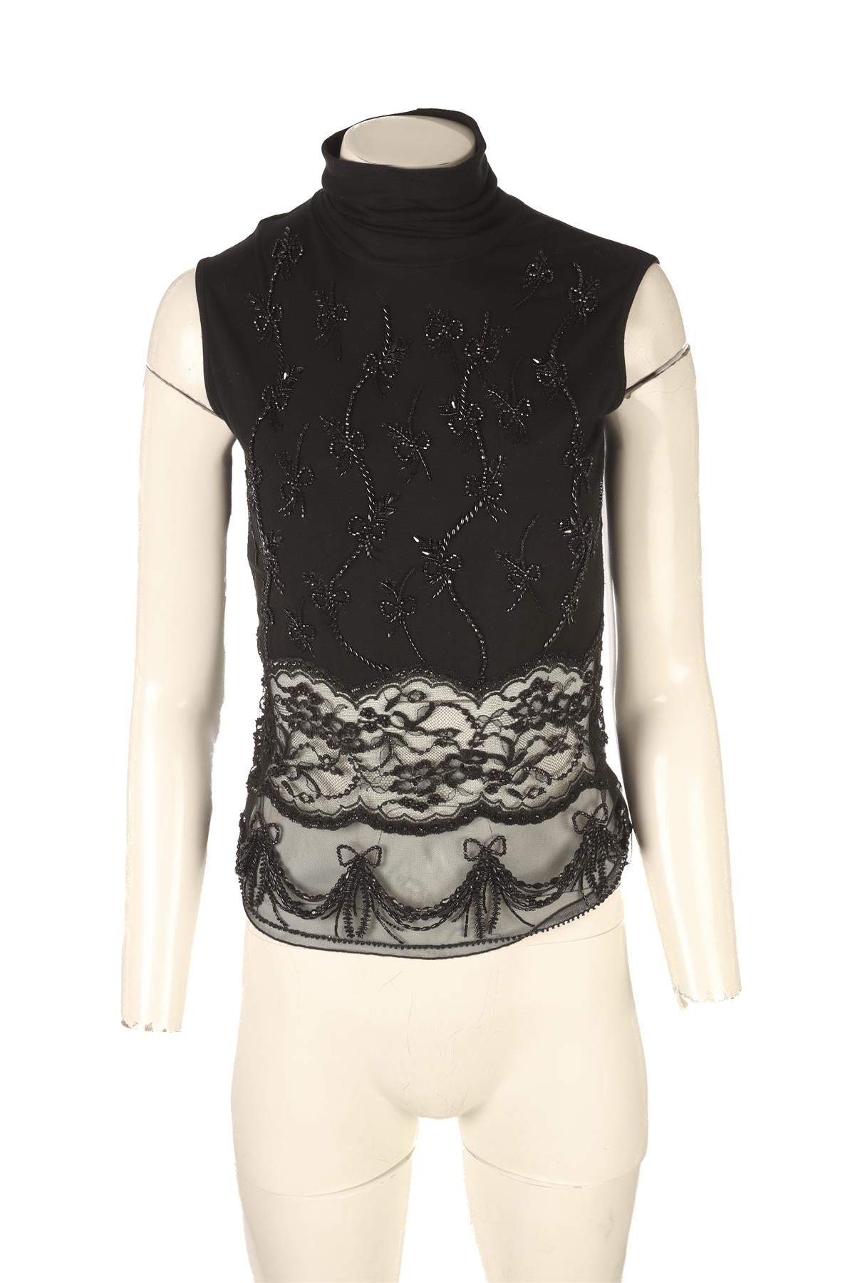 VALENTINO BLACK VINTAGE JERSEY TOP IT 40 UK 8