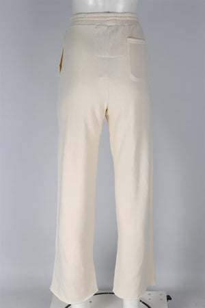 AVIATOR NATION CREAM COTTON TRACK PANTS XSMALL