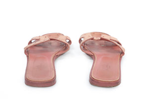HERMÈS PINK ORAN OSTRICH SANDALS EU 38 UK 5 US 8