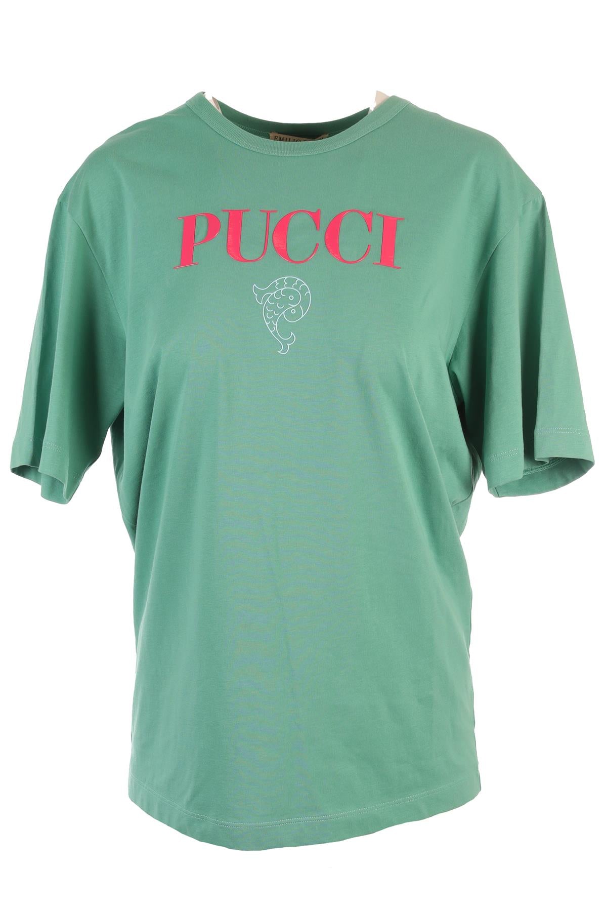 PUCCI GREEN COTTON T-SHIRT SMALL
