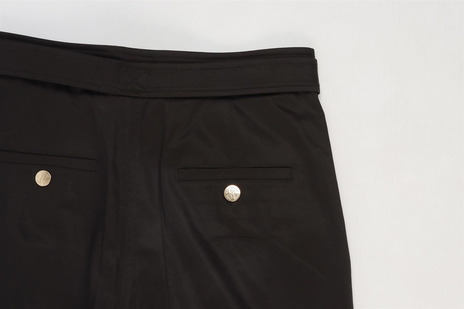 ROBERTO CAVALLI BLACK COTTON TAPERED PANTS IT 38 UK 6