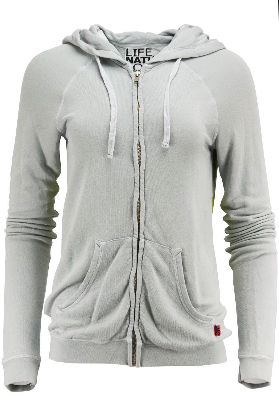 FREE CITY PRINTED COTTON BLEND TERRY HOODIE UK 6