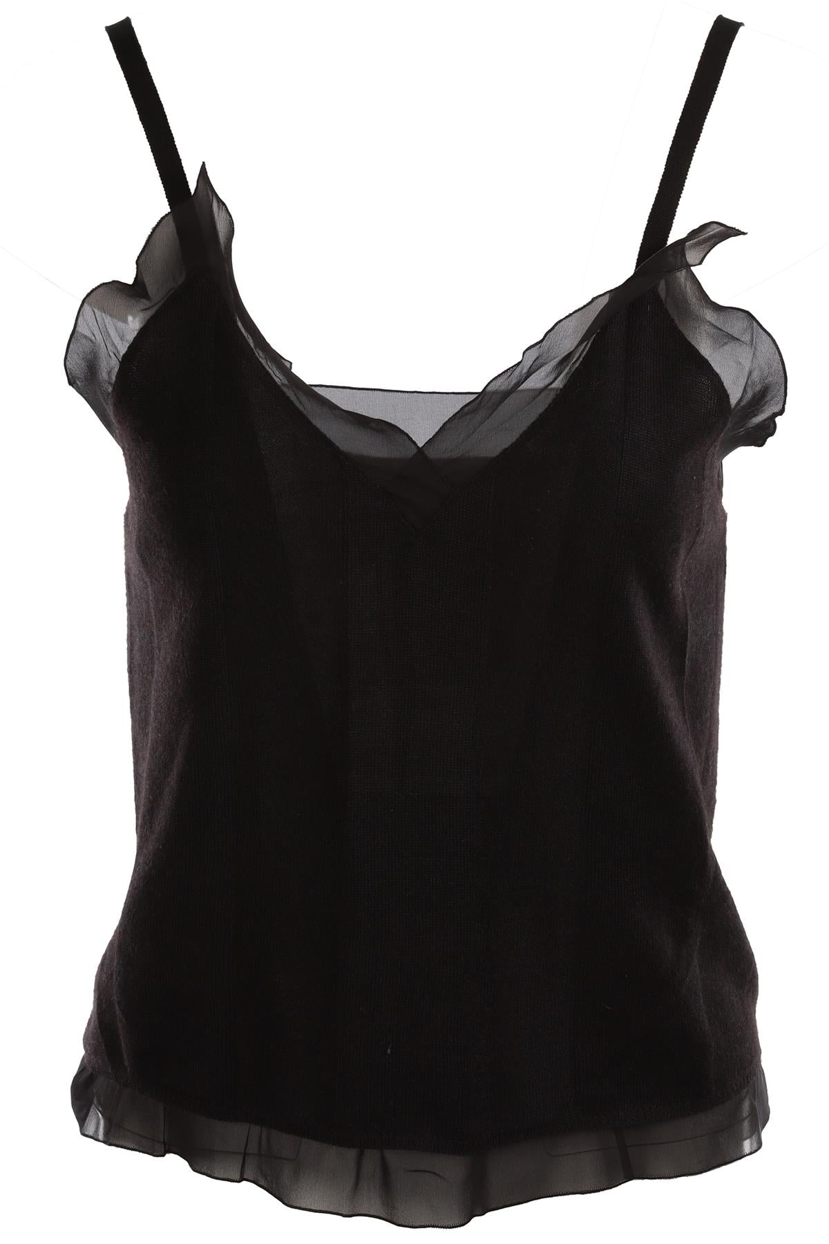 PRADA BLACK WOOL VEST IT 42 UK 10