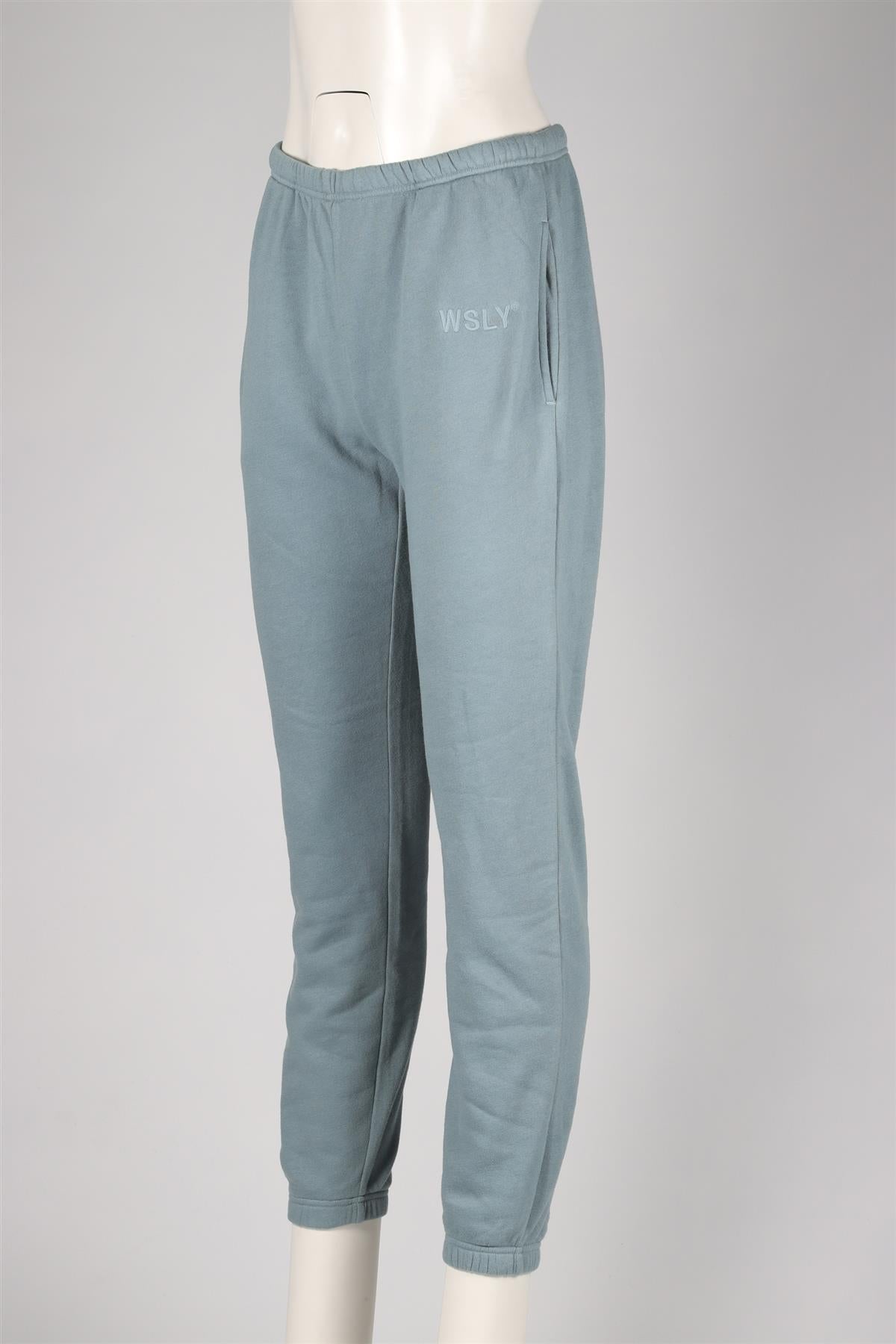 WSLY BLUE COTTON BLEND TRACK PANTS SMALL