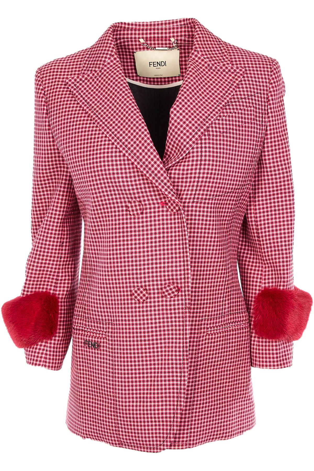 FENDI RED WOOL BLAZER IT 42 UK 10