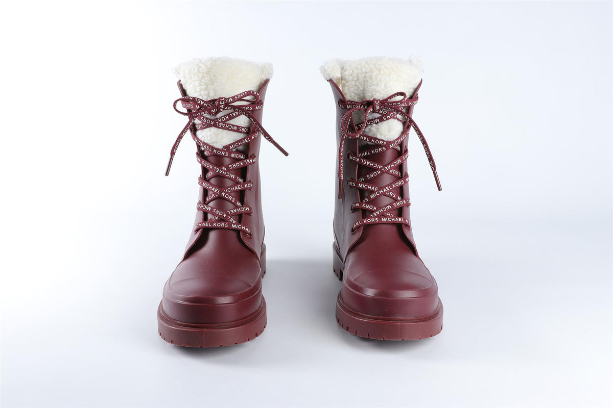 MICHAEL MICHAEL KORS BURGUNDY RUBBER BOOTS EU 39 UK 6 US 9