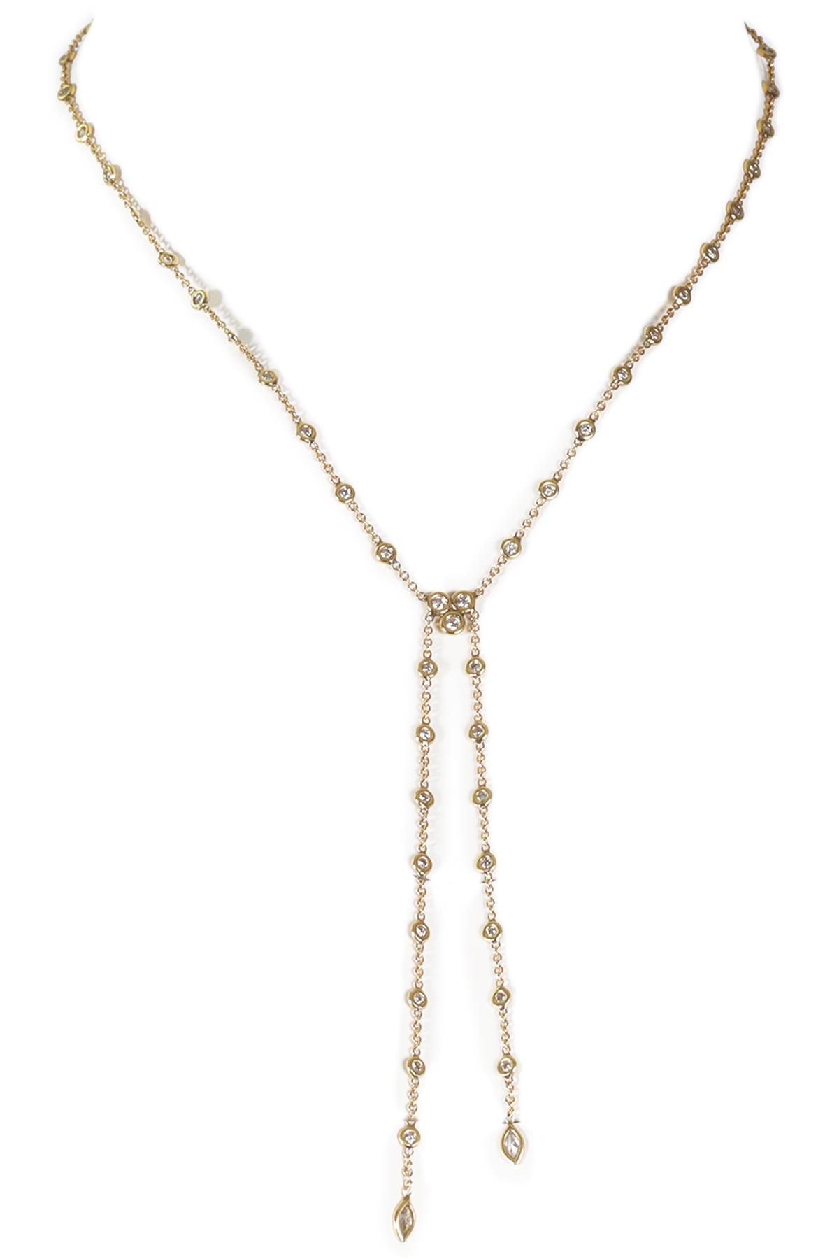 JACQUIE AICHE 14K YELLOW GOLD AND DIAMOND CHAIN NECKLACE