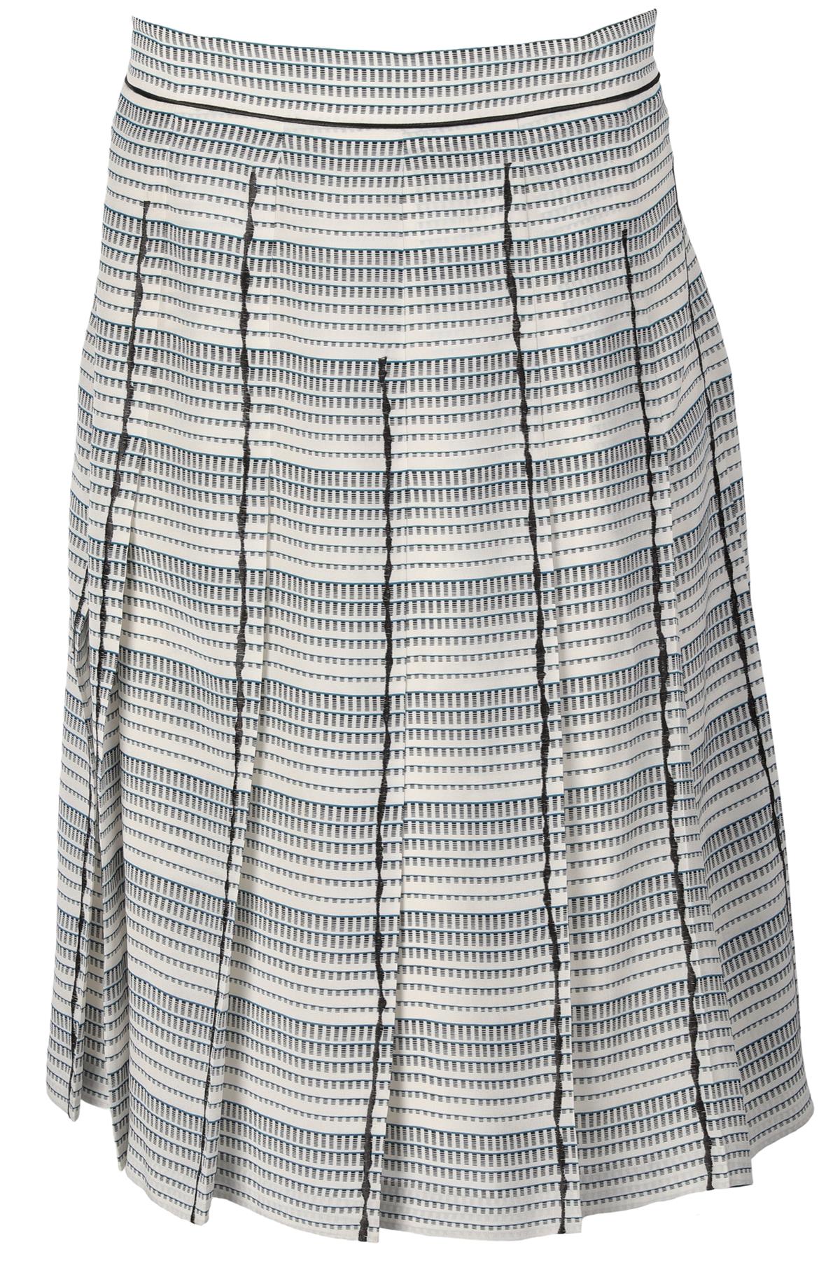 BOTTEGA VENETA BLUE SILK MIDI SKIRT IT 48 UK 16