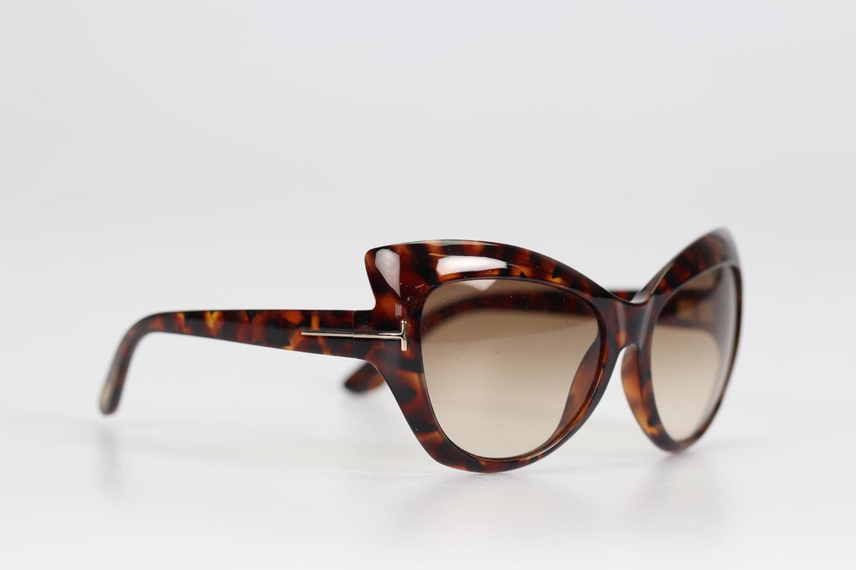 TOM FORD CAT EYE TORTOISESHELL ACETATE SUNGLASSES