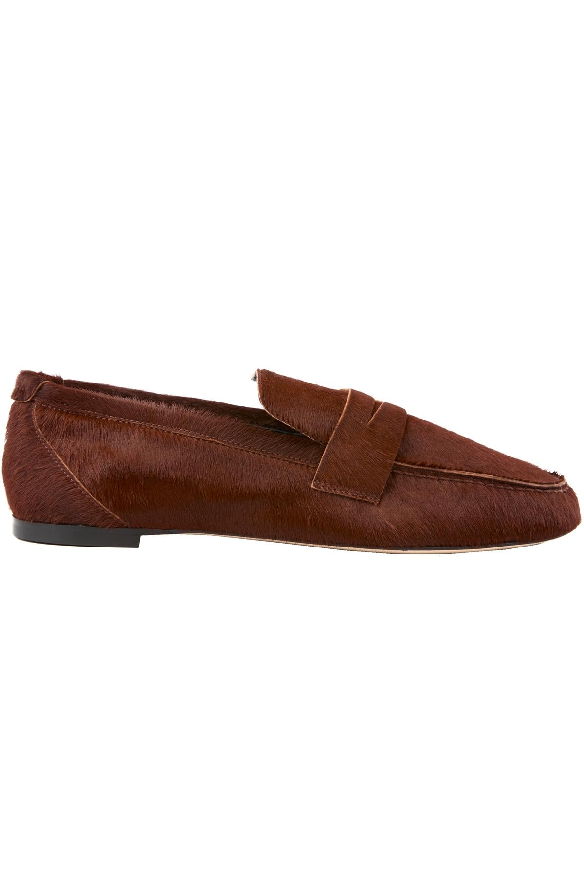 JAMIE HALLER BROWN CALF HAIR LOAFERS EU 38 UK 5 US 8