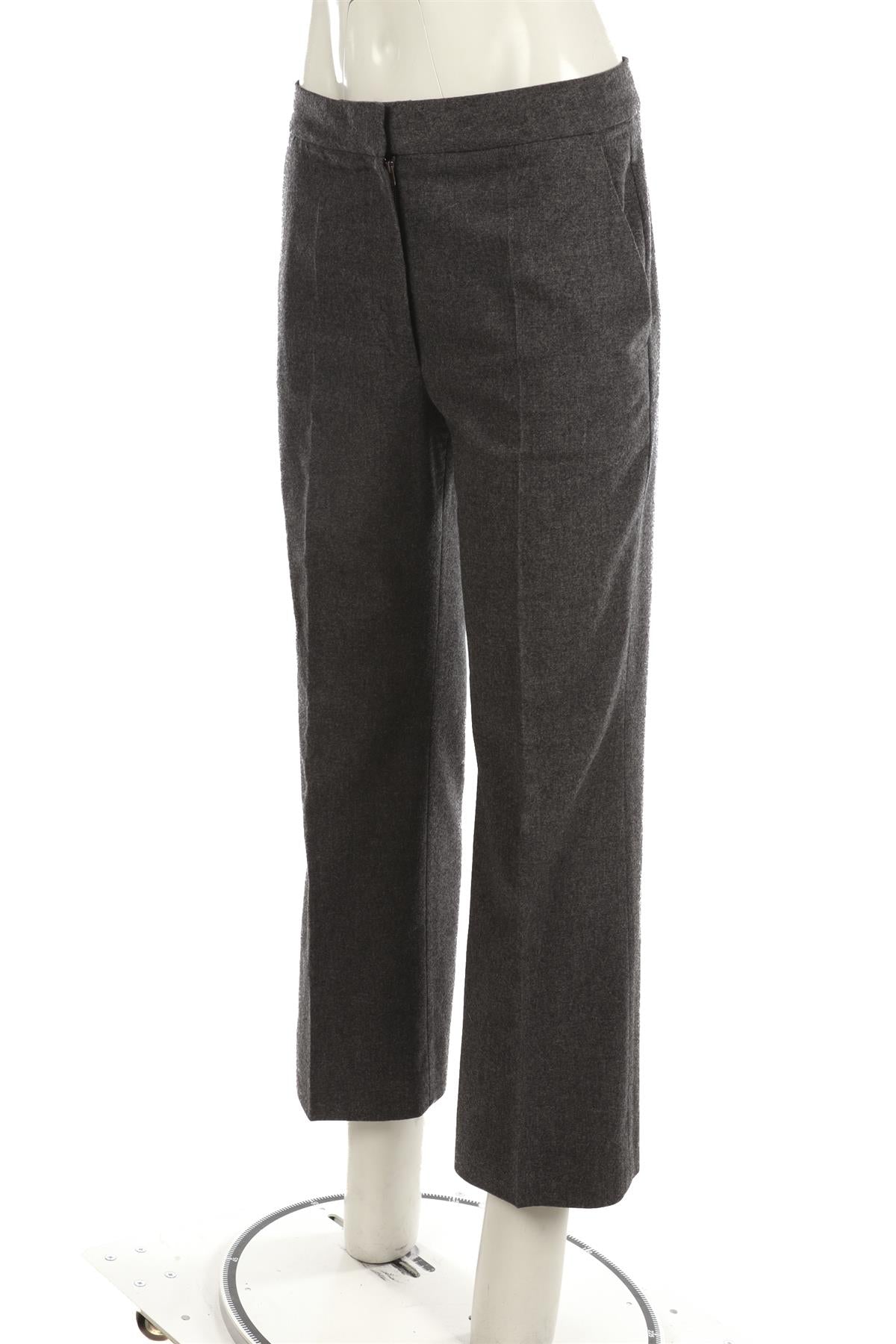 STELLA MCCARTNEY GREY WOOL STRAIGHT LEG PANTS US 8 UK 12