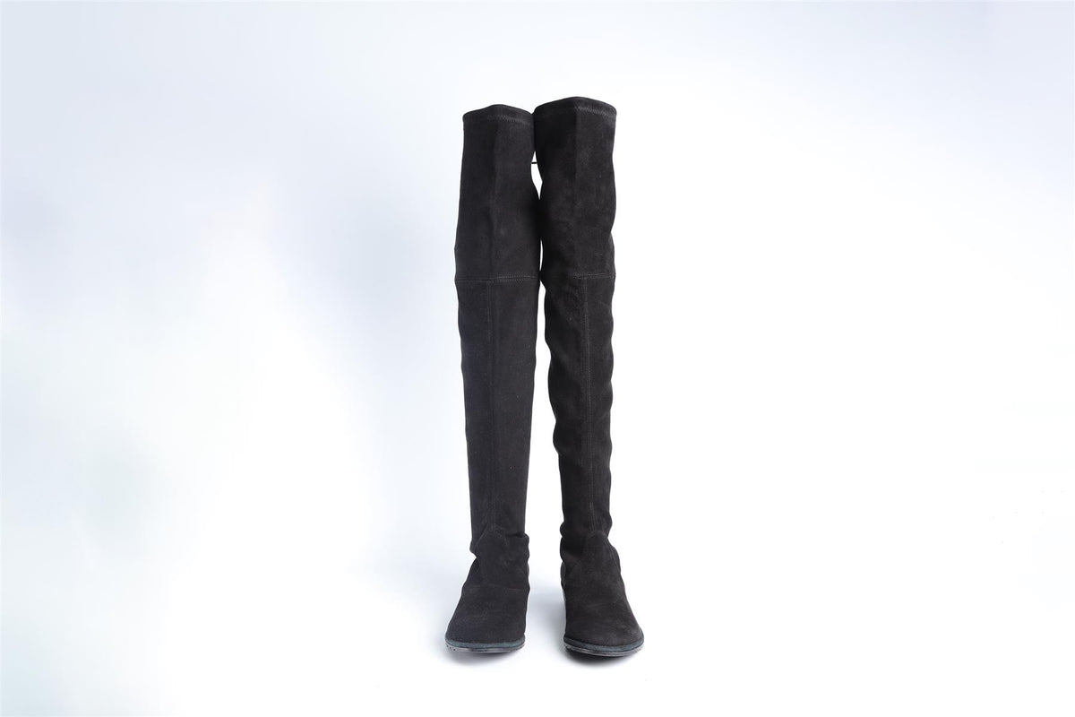 STUART WEITZMAN BLACK SUEDE OVER THE KNEE BOOTS US 7 EU 37 US 4