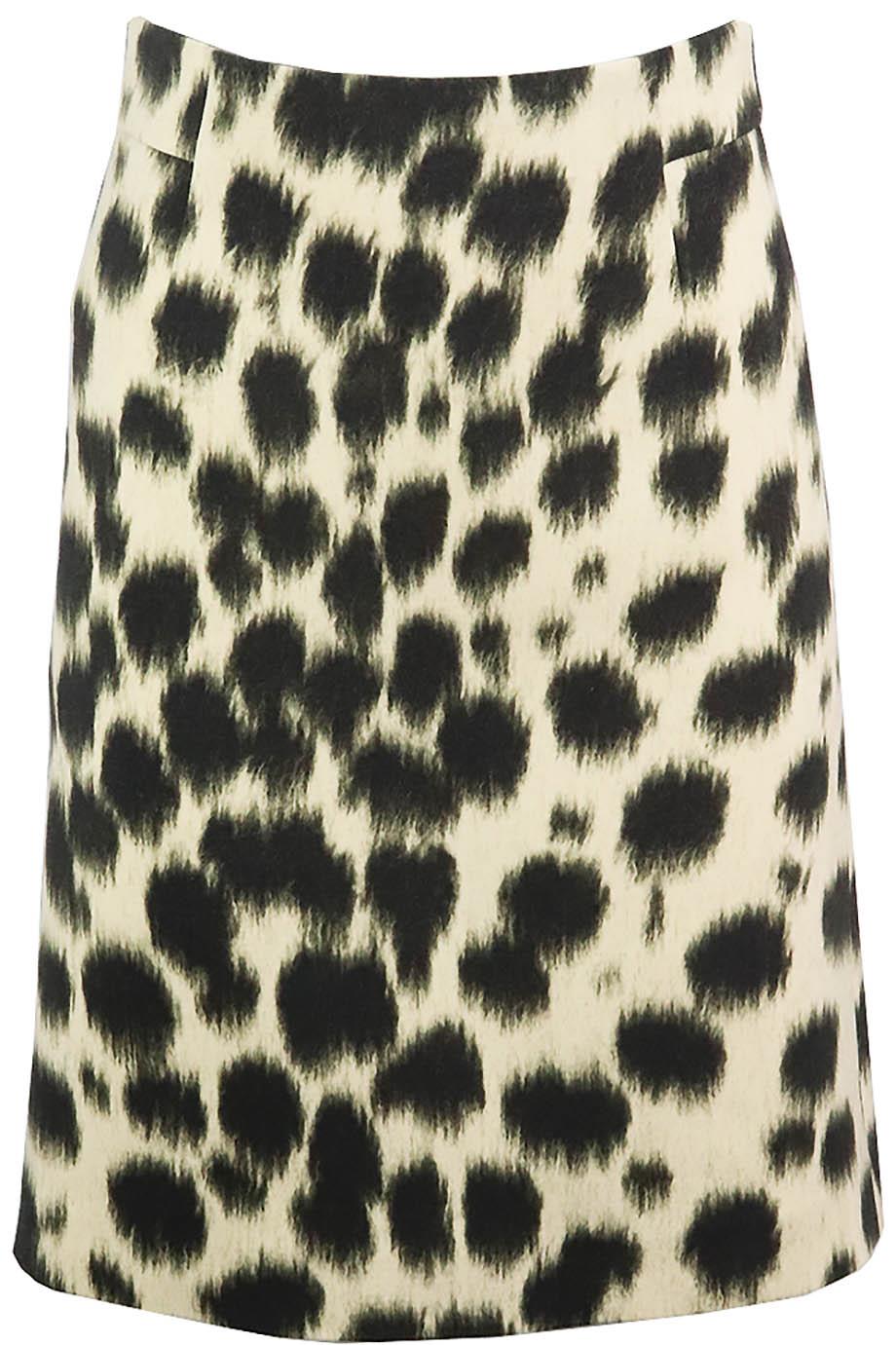 AKRIS PRINTED WOOL BLEND SKIRT US 4 UK 8