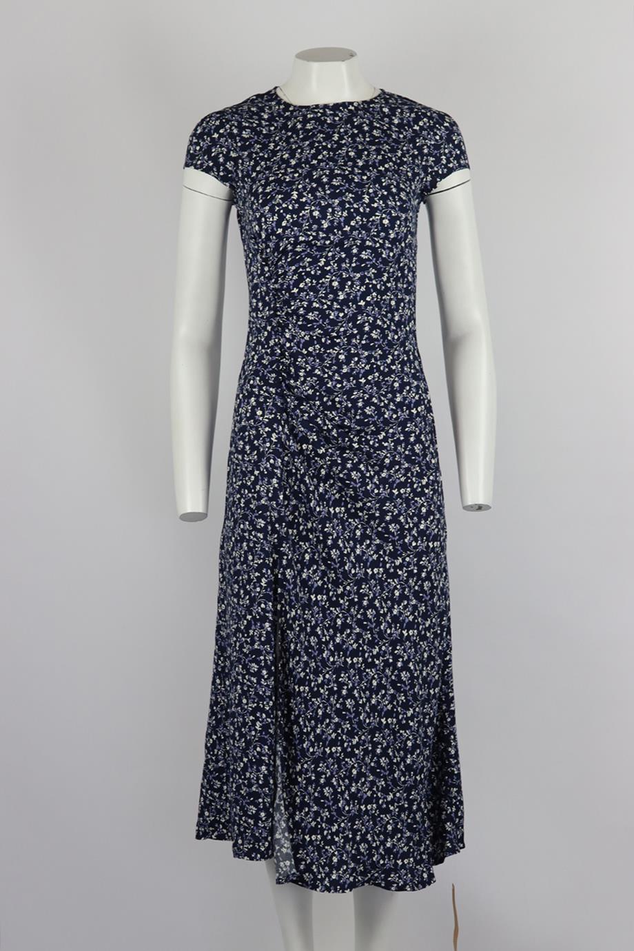 REFORMATION FLORAL PRINT CREPE MIDI DRESS US 4 UK 8