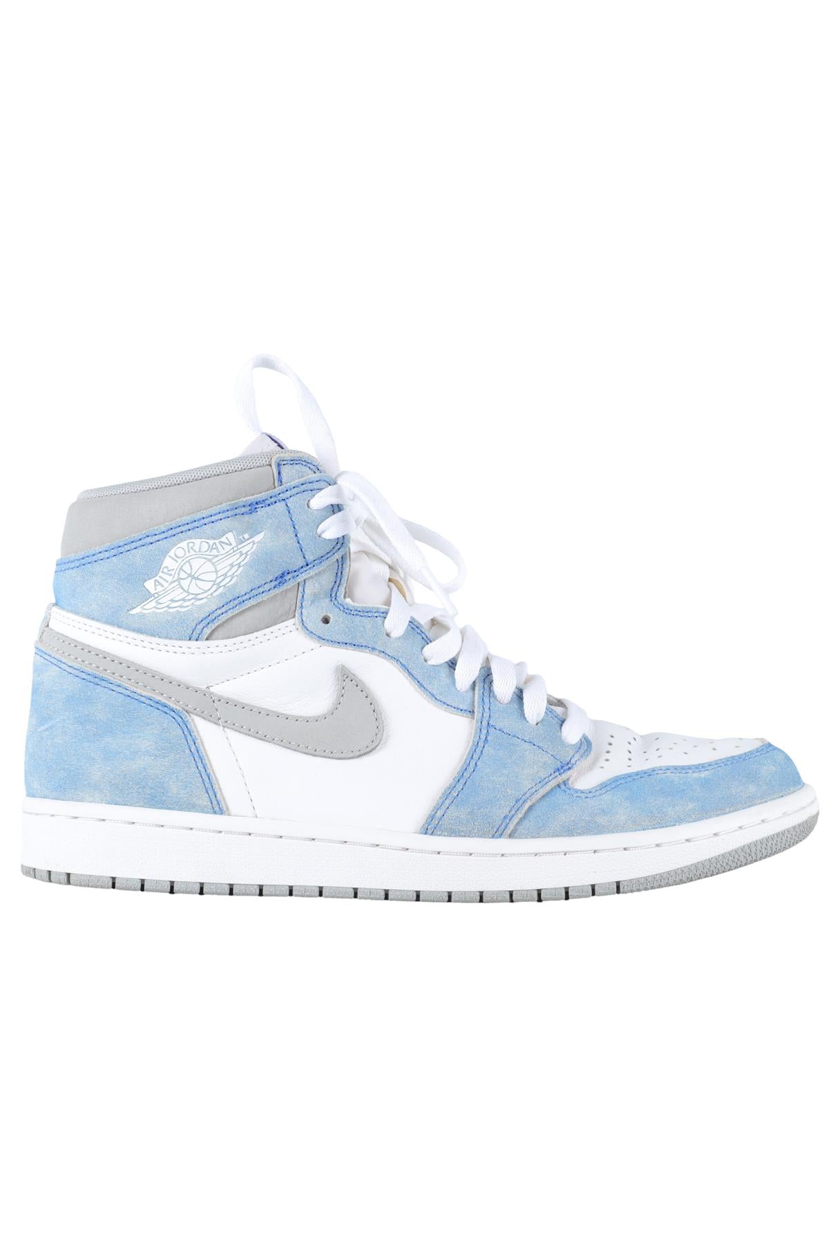NIKE BLUE MEN'S AIR JORDAN 1 RETRO HIGH HYPER ROYAL SNEAKERS EU 43 UK 8.5 US 9.5