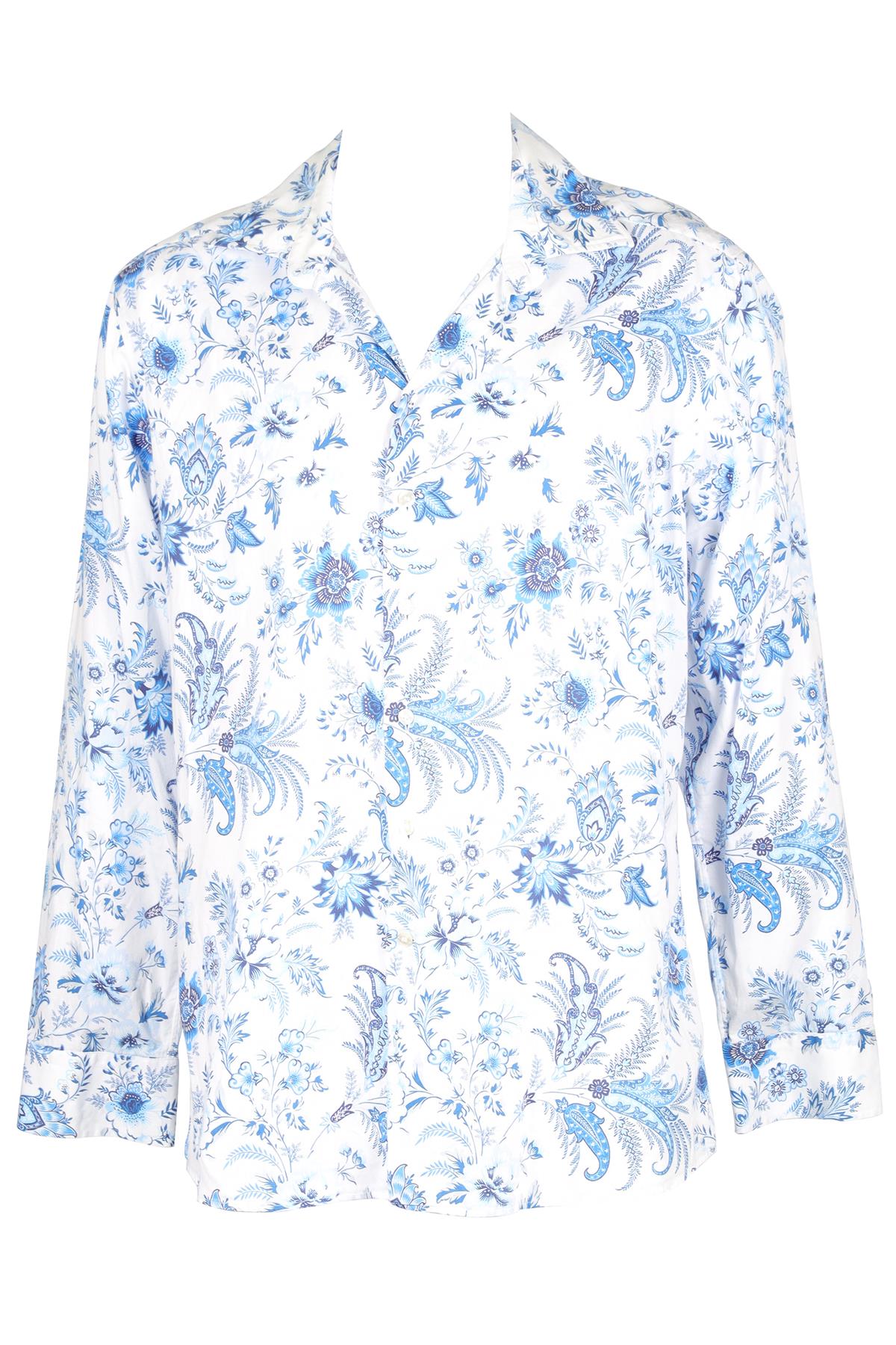 ETRO BLUE MEN'S COTTON SHIRT IT 44 UK/US CHEST 34