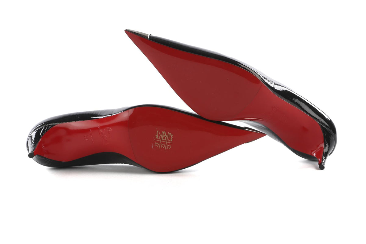 Christian Louboutin Black Katissima Patent Leather Pumps EU 37 UK 4 US 7