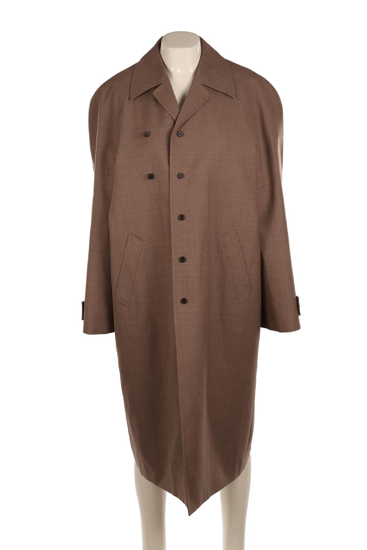 CARVAN BROWN WOOL COAT FR 34 UK 6