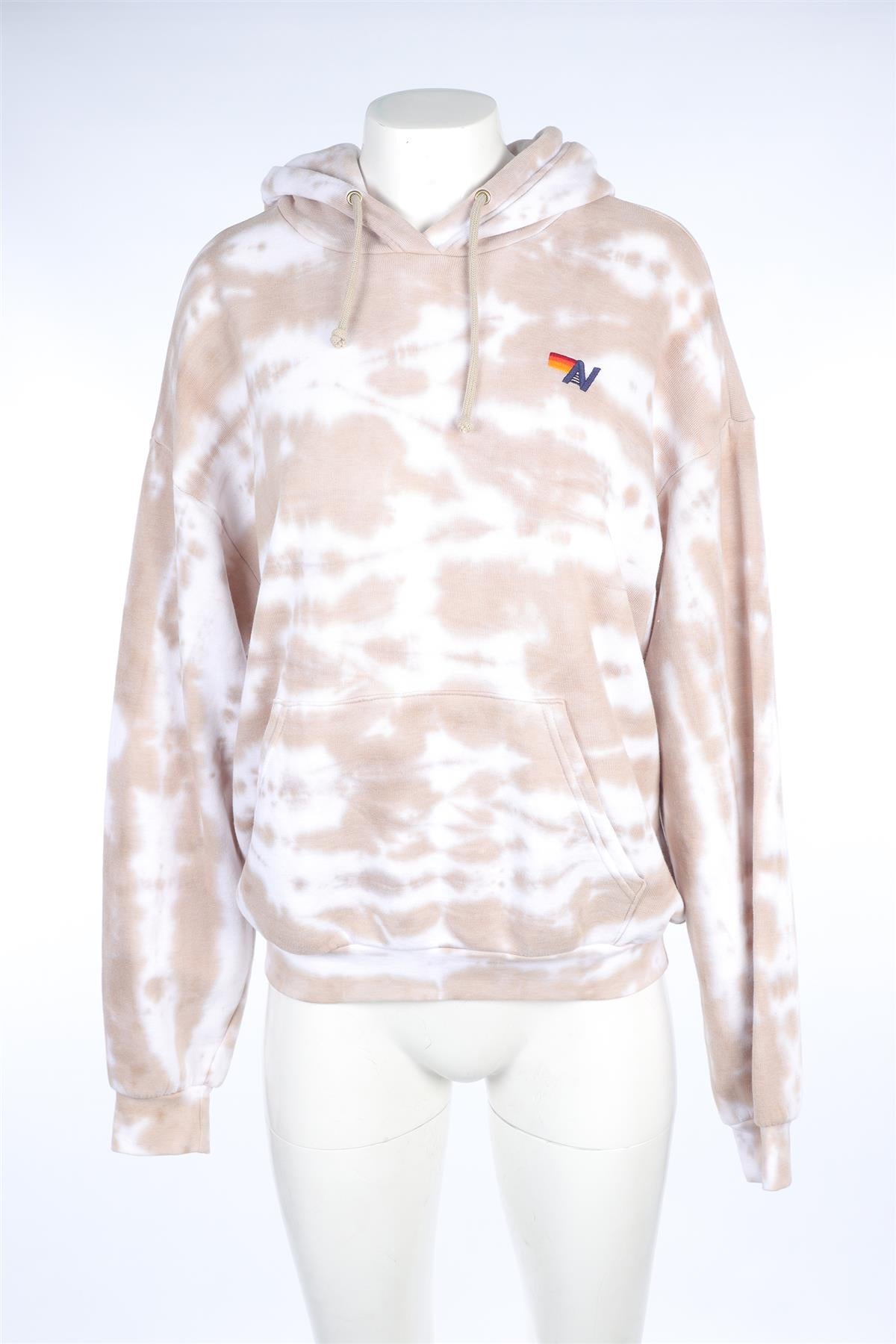 AVIATOR NATION BEIGE COTTON HOODIE MEDIUM