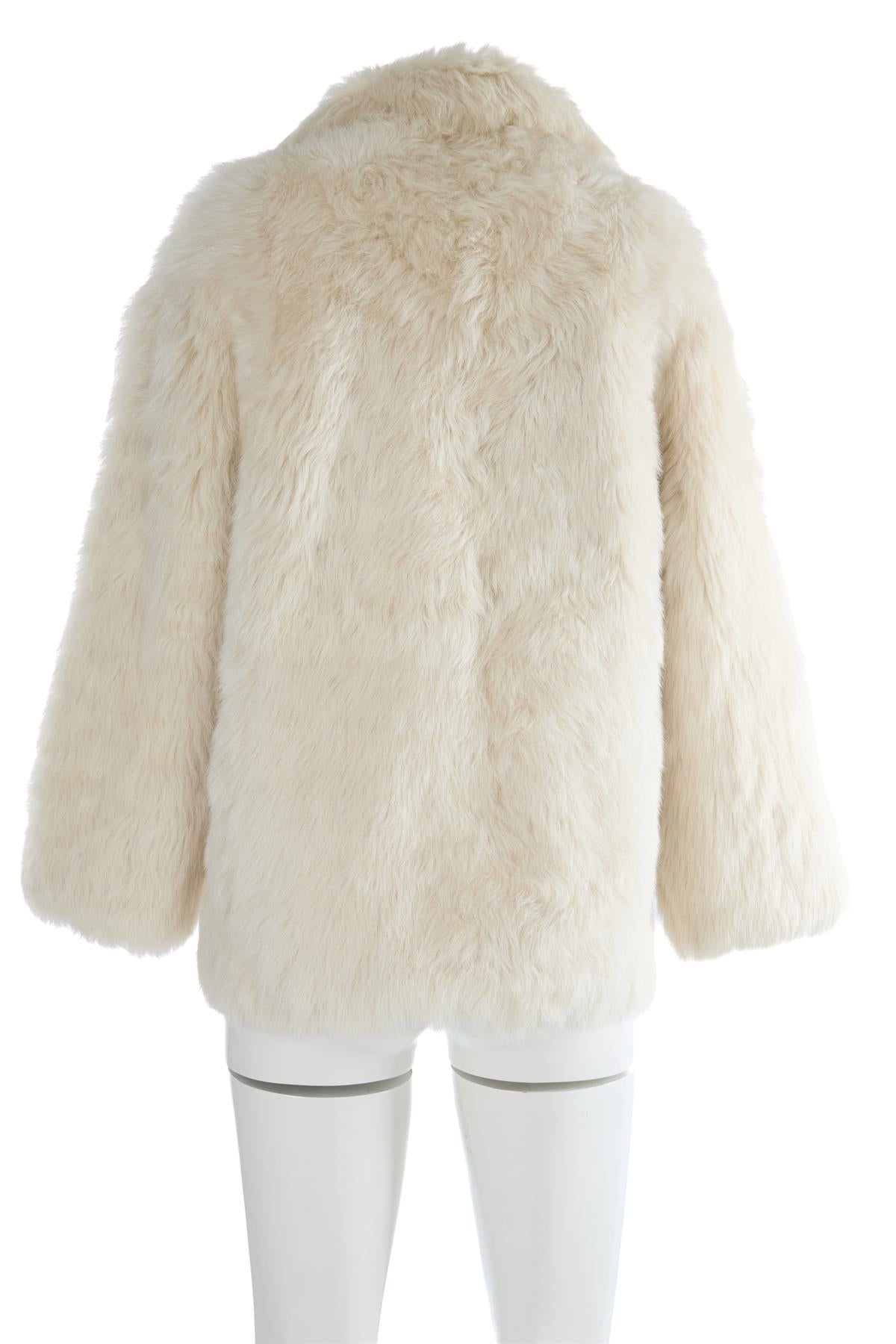MINT VELVET IVORY SHEARLING JACKET SMALL/MEDIUM