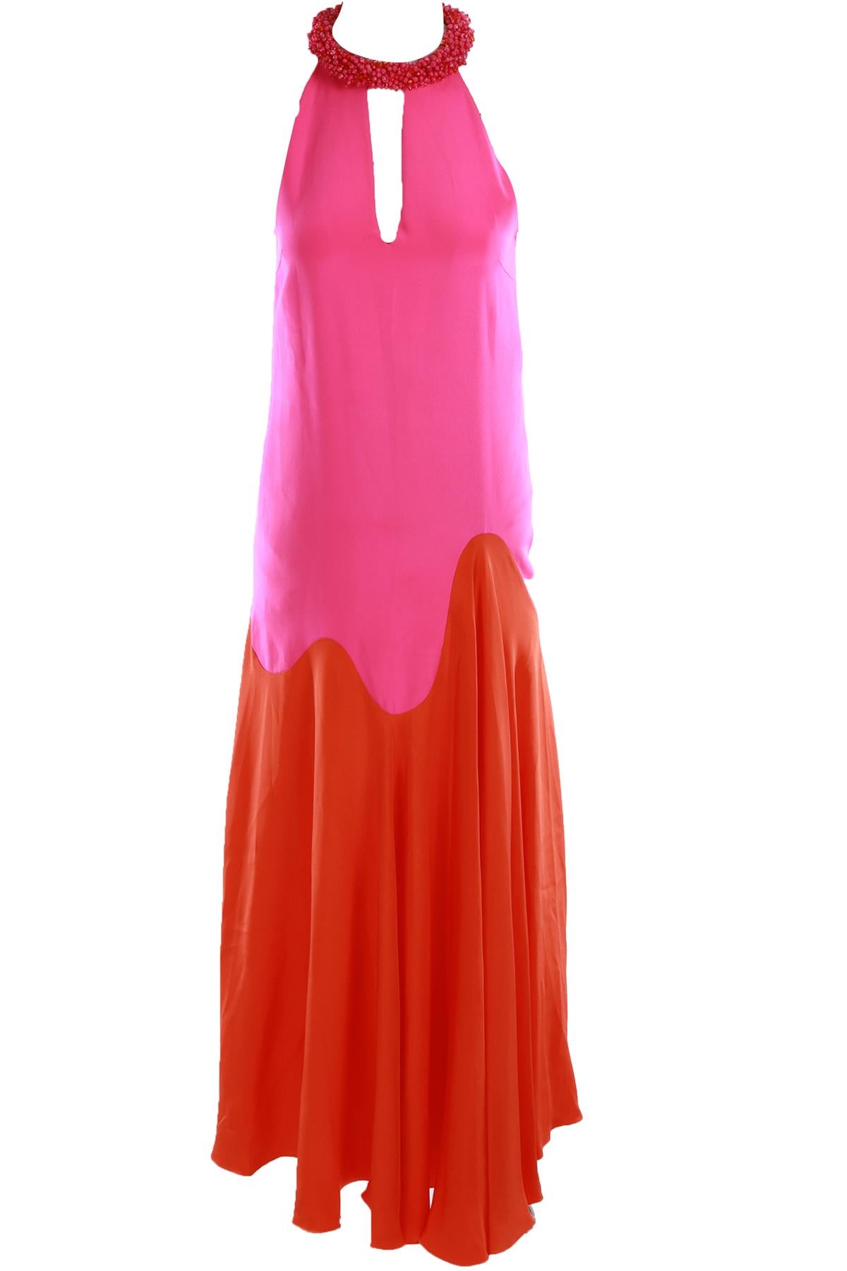 EMILIO PUCCI PINK SILK MAXI DRESS IT 38 UK 6
