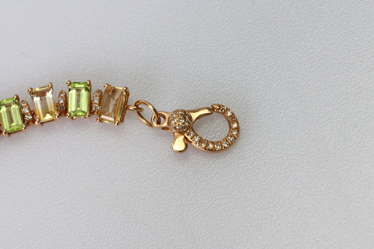SHAY JEWELLERY RAINBOW ETERNITY 18K ROSE GOLD DIAMOND, SAPPHIRE, EMERALD AND RUBIES NECKLACE