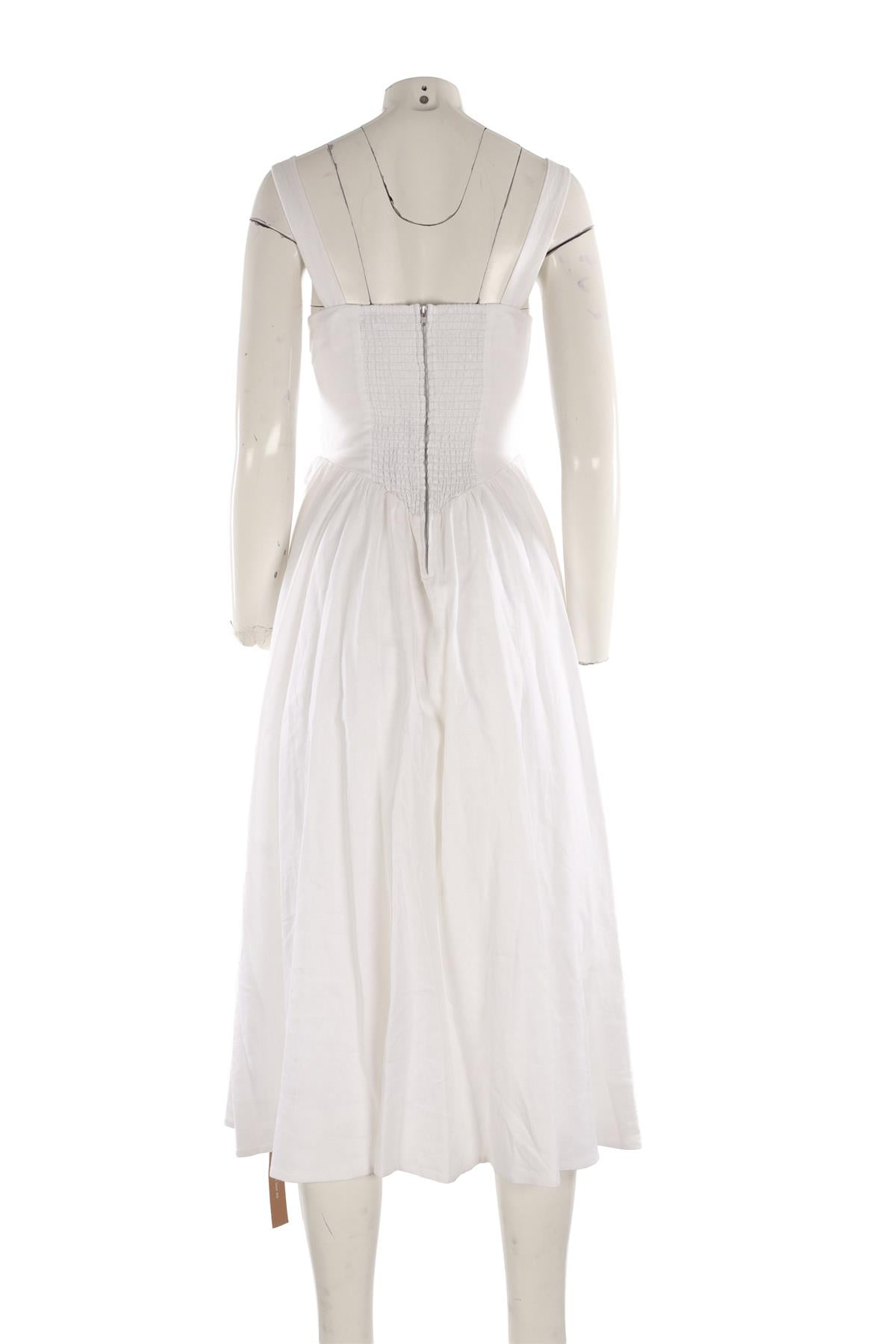 REFORMATION WHITE LINEN MAXI DRESS US 2 UK 6