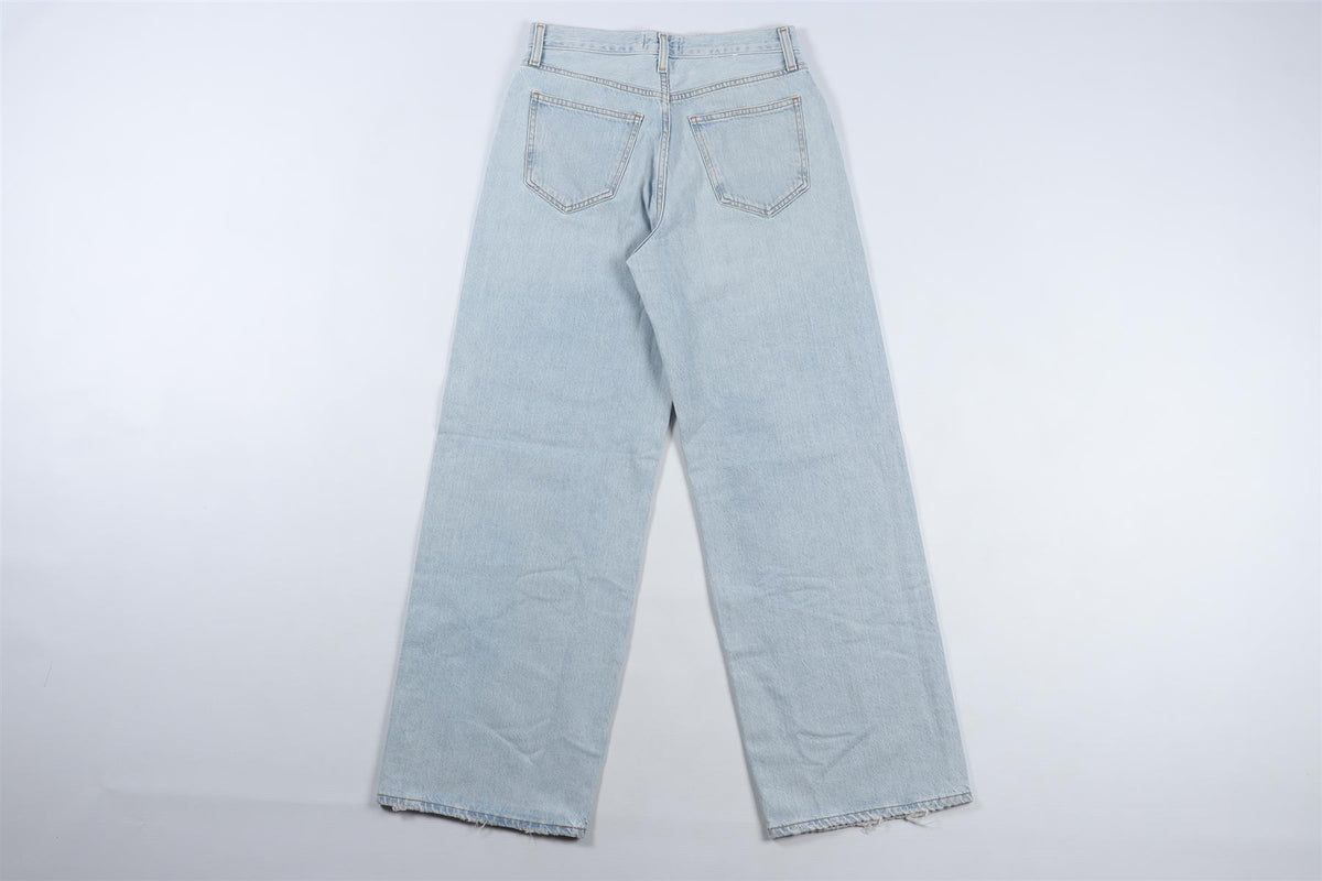 AGOLDE BLUE HIGH RISE WIDE LEG JEANS W24 UK 6