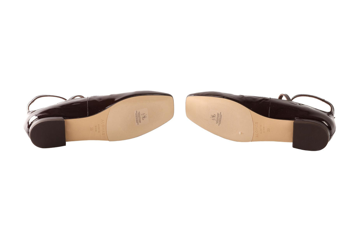 ALOHAS BROWN LEATHER BALLET FLATS EU 39 UK 6 US 9