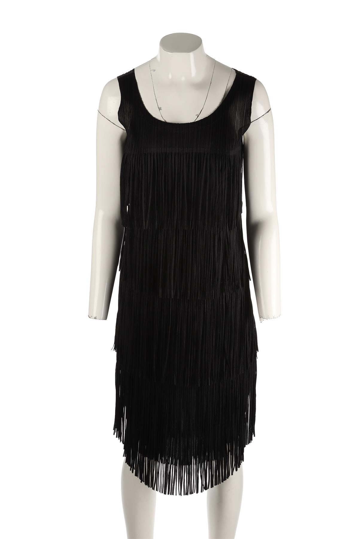PLEATS PLEASE ISSEY MIYAKE BLACK MIDI DRESS JP 3 UK 8