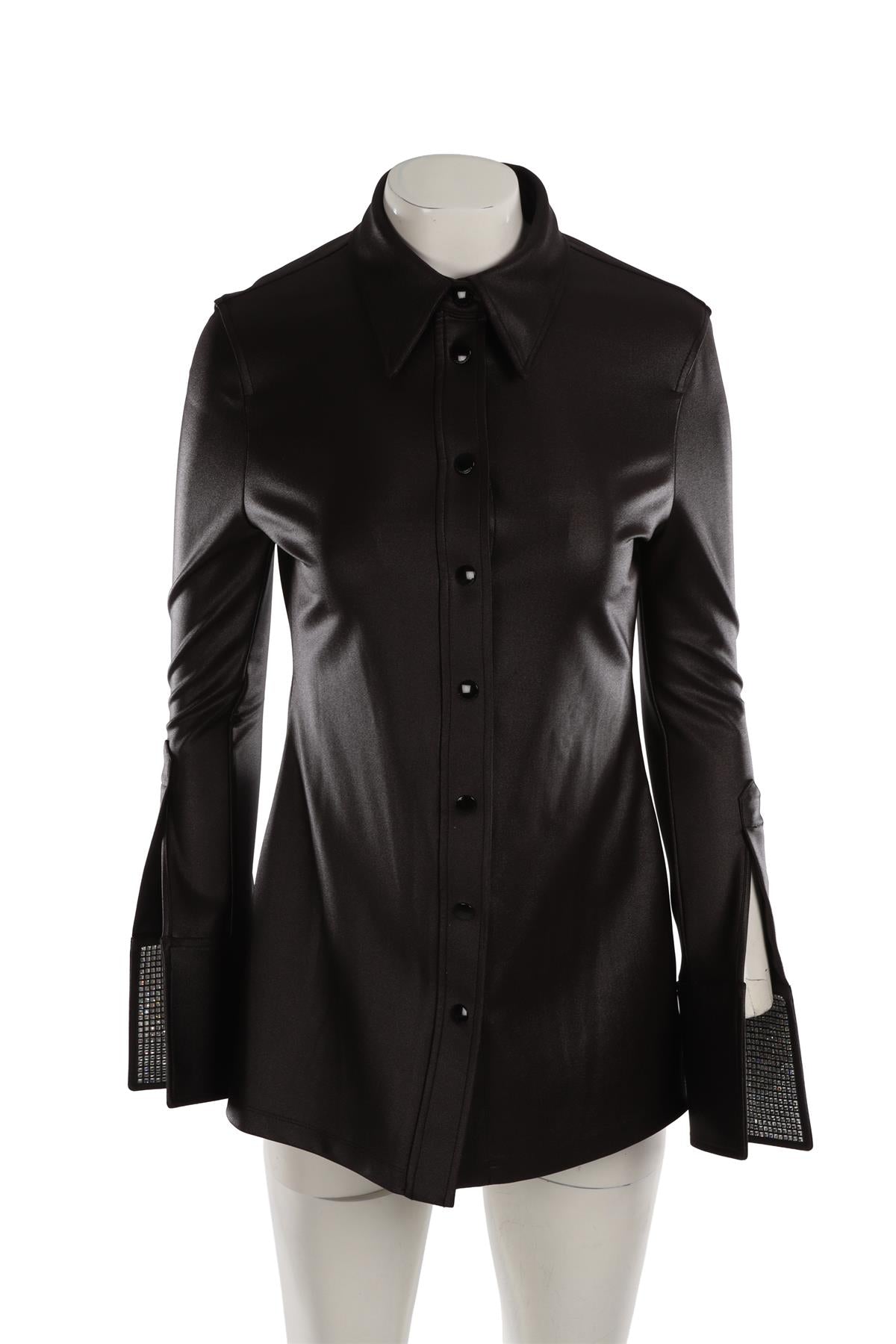 ALEXANDER WANG BLACK JERSEY SHIRT US 6 UK 10