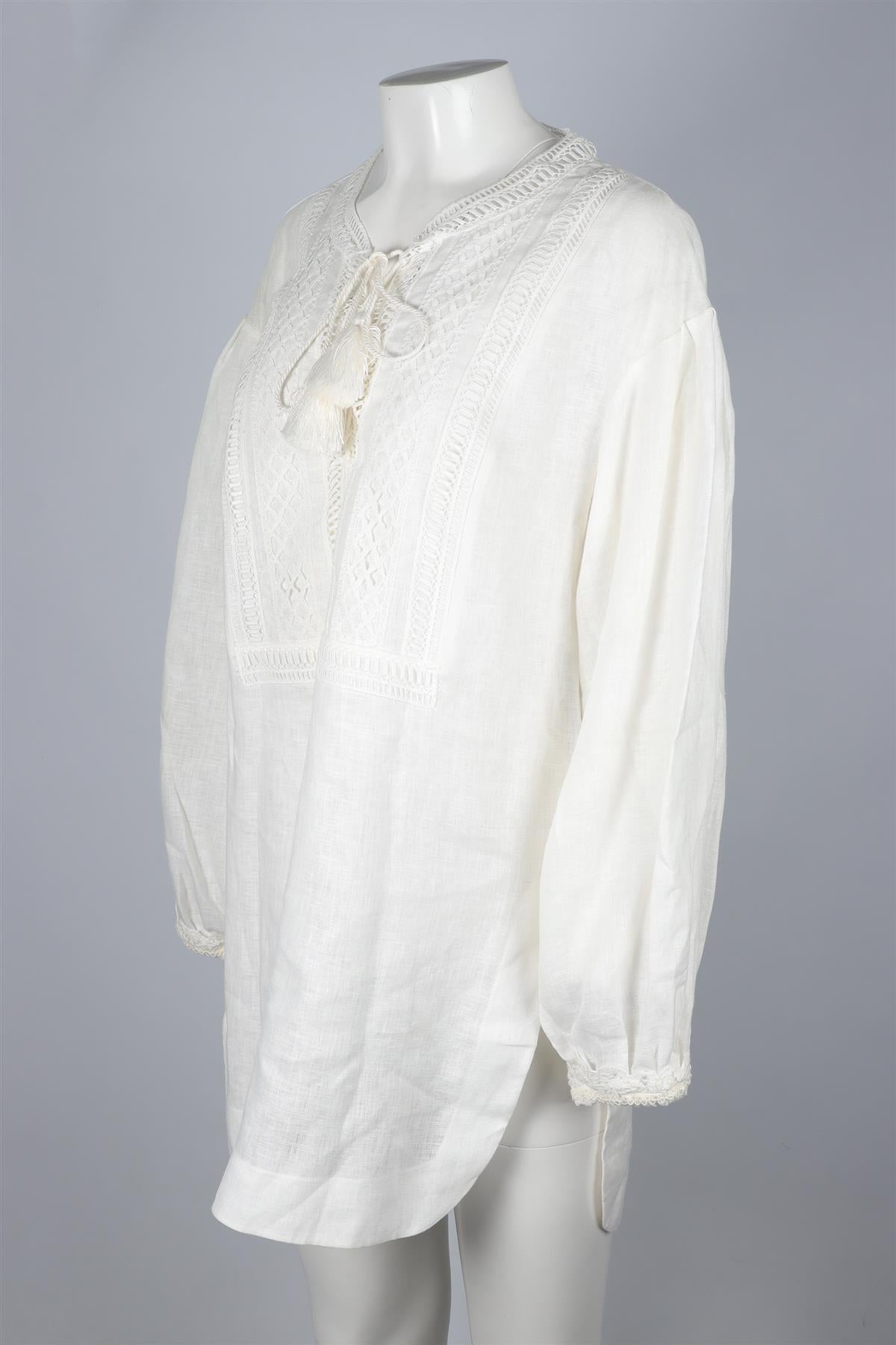 ERMANNO SCERVINO WHITE LINEN MINI DRESS IT 40 UK 8