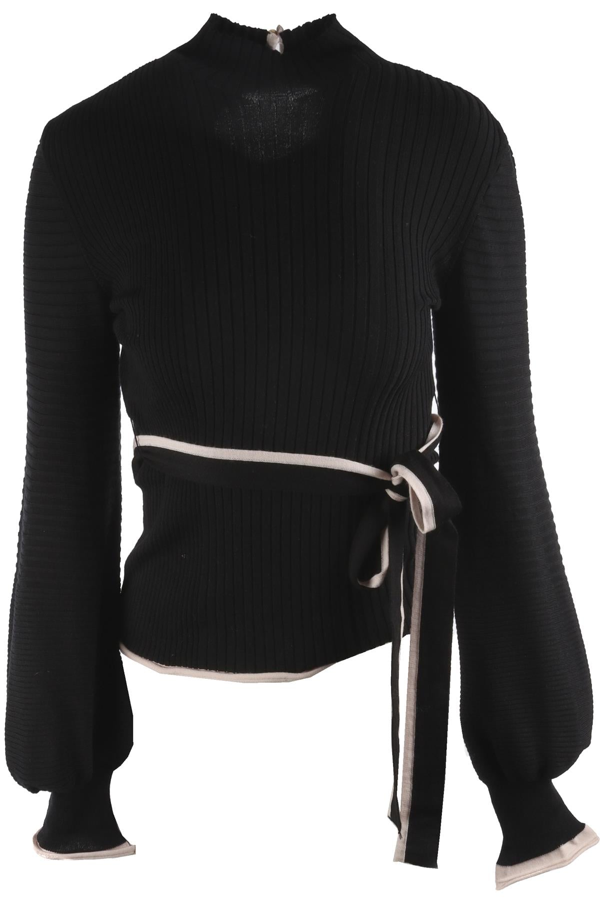 ROKSANDA BLACK WOOL TOP SMALL