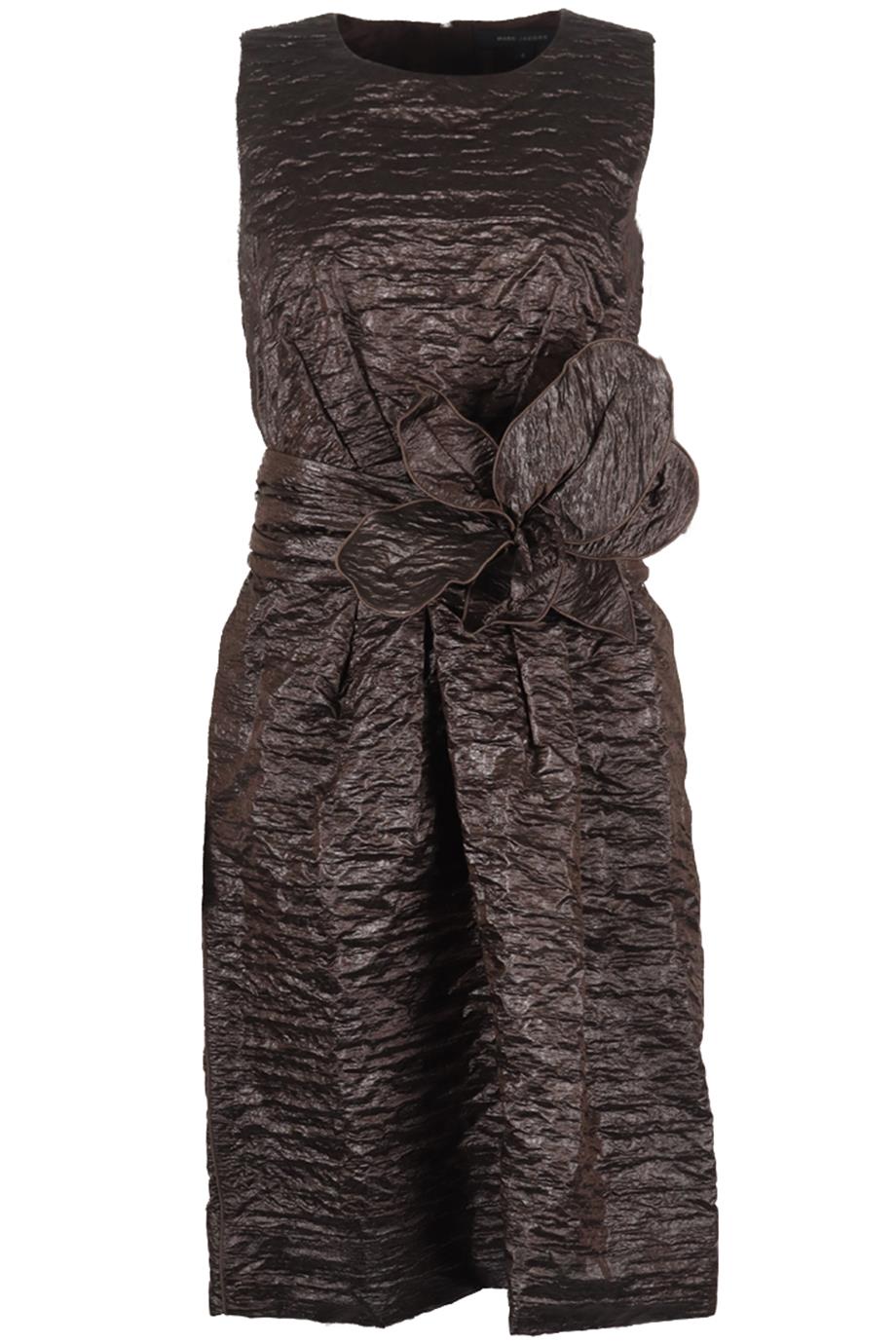 MARC JACOBS BELTED SILK LAME DRESS US 6 UK 10