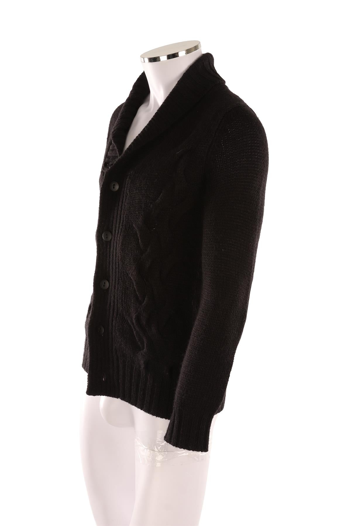CLOSED BLACK MEN'S ALPACA CARDIGAN SMALL