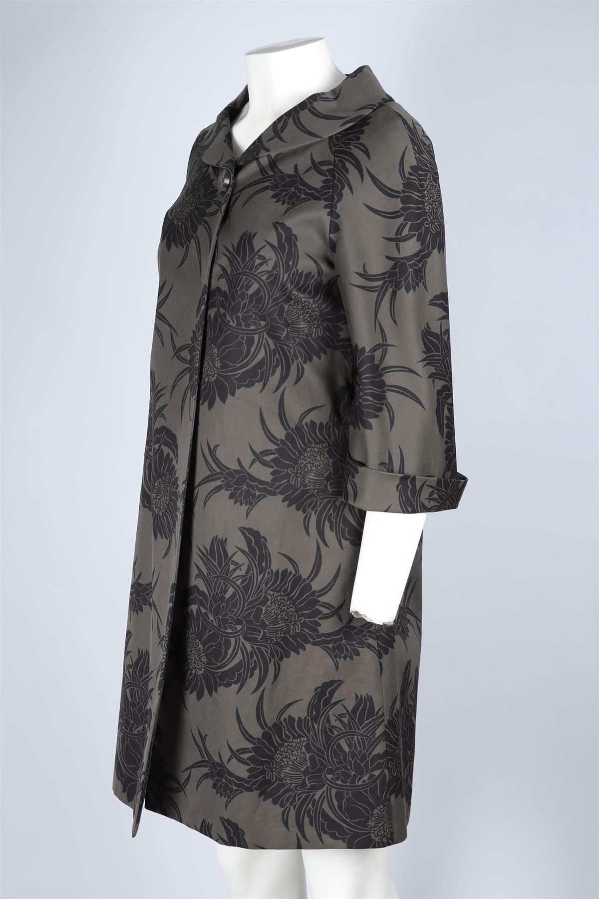 PRADA GREEN COTTON COAT IT 38 UK 6