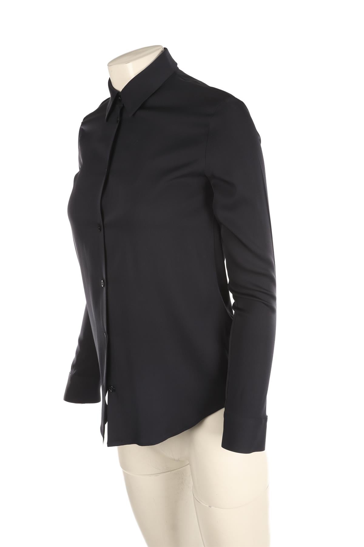THE ROW NAVY SILK SHIRT US 4 UK 8