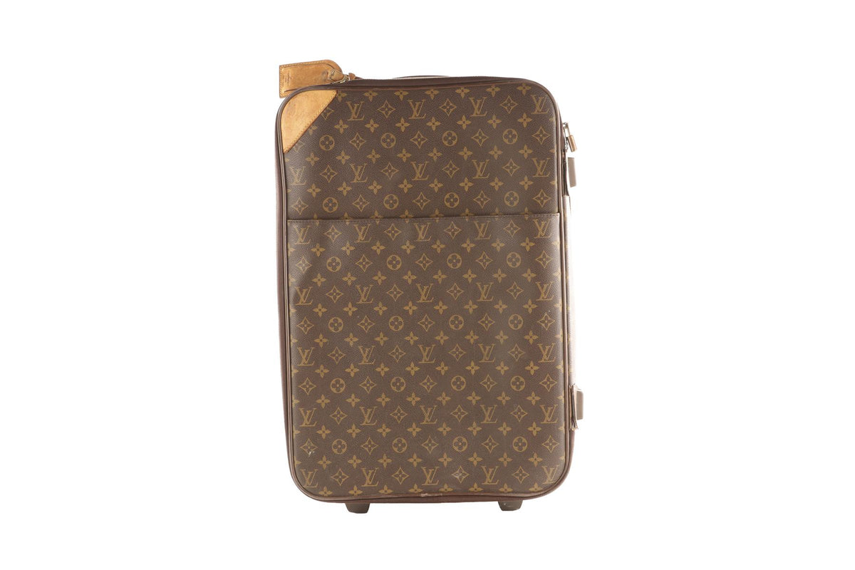 LOUIS VUITTON BROWN 2001 PEGASE 60 MONOGRAM COATED CANVAS SUITCASE