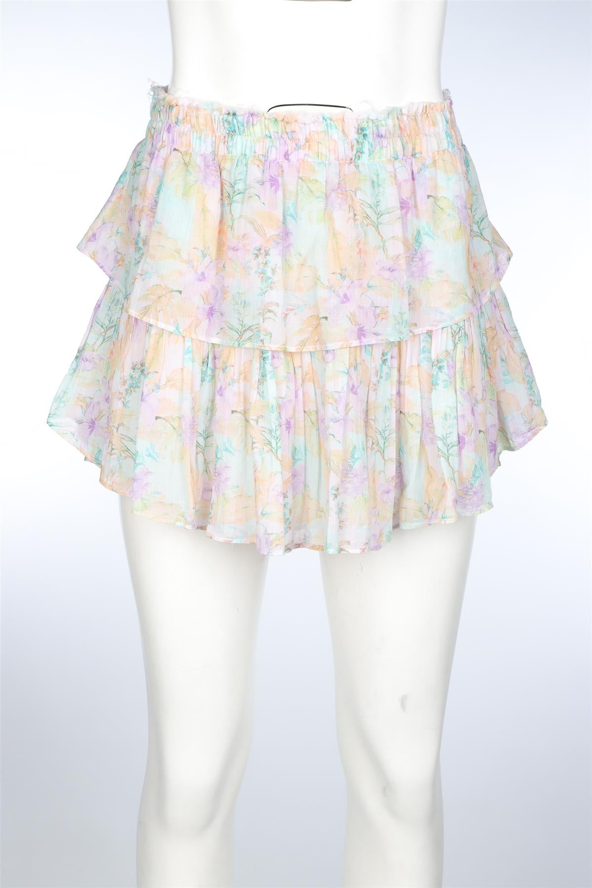 LOVESHACKFANCY MULTI COTTON MINI SKIRT SMALL