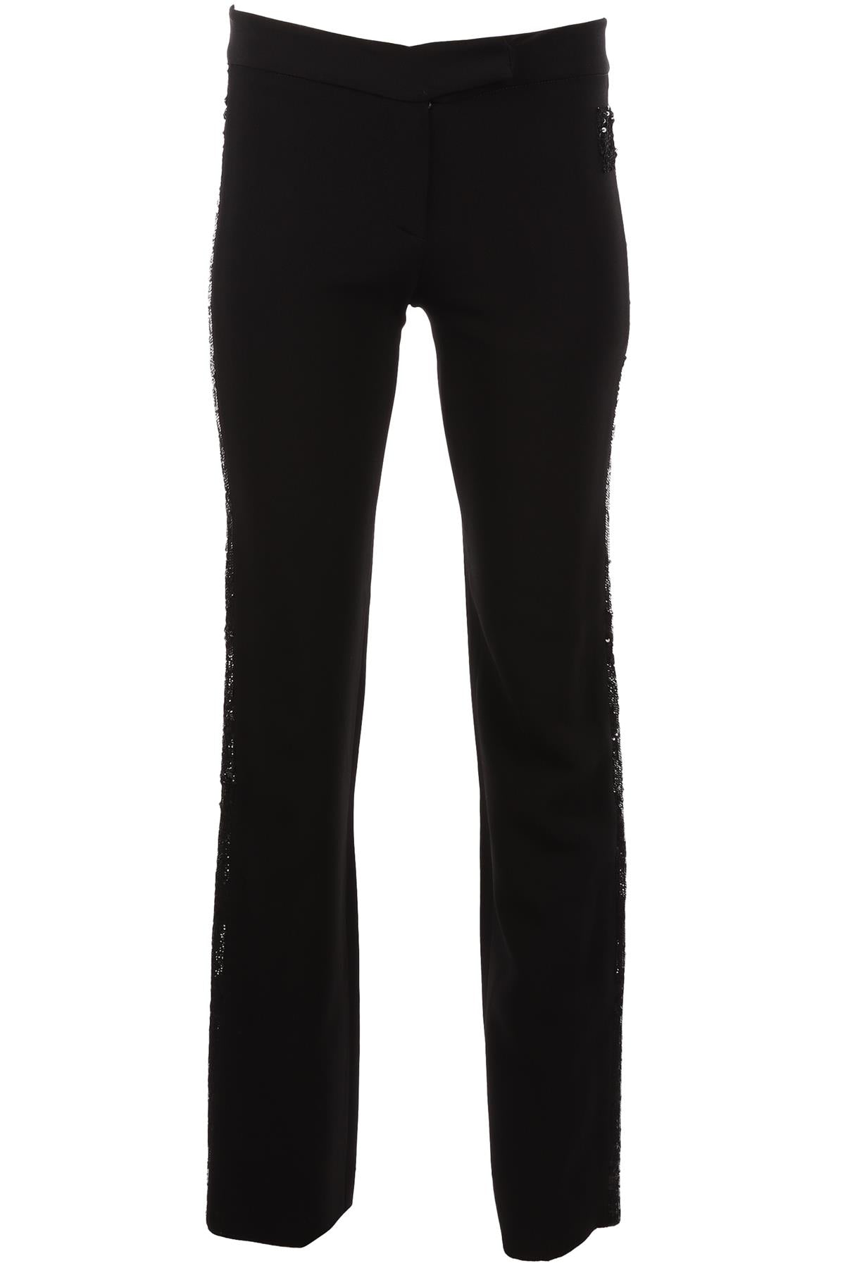 VALENTINO BLACK VINTAGE CREPE STRAIGHT LEG PANTS IT 40 UK 8