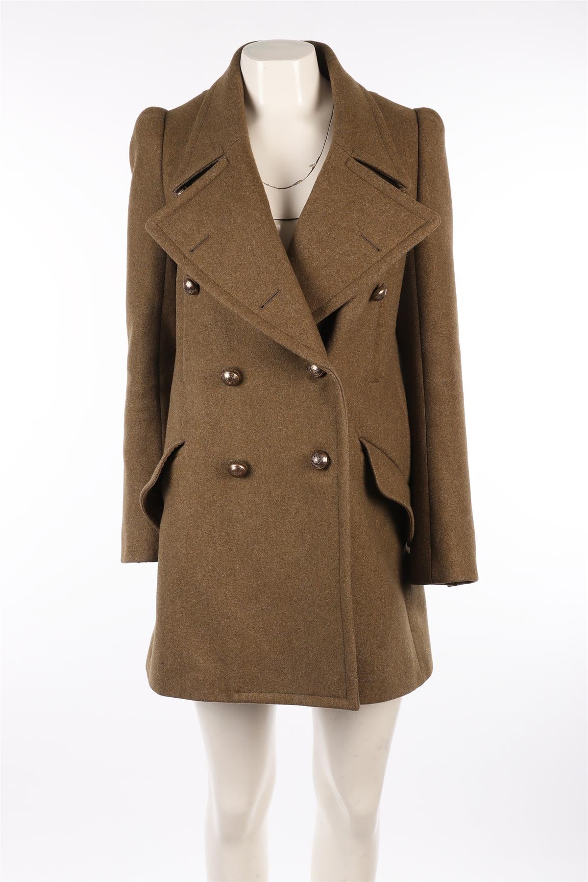 CHLOÉ GREEN WOOL COAT FR 36 UK 8