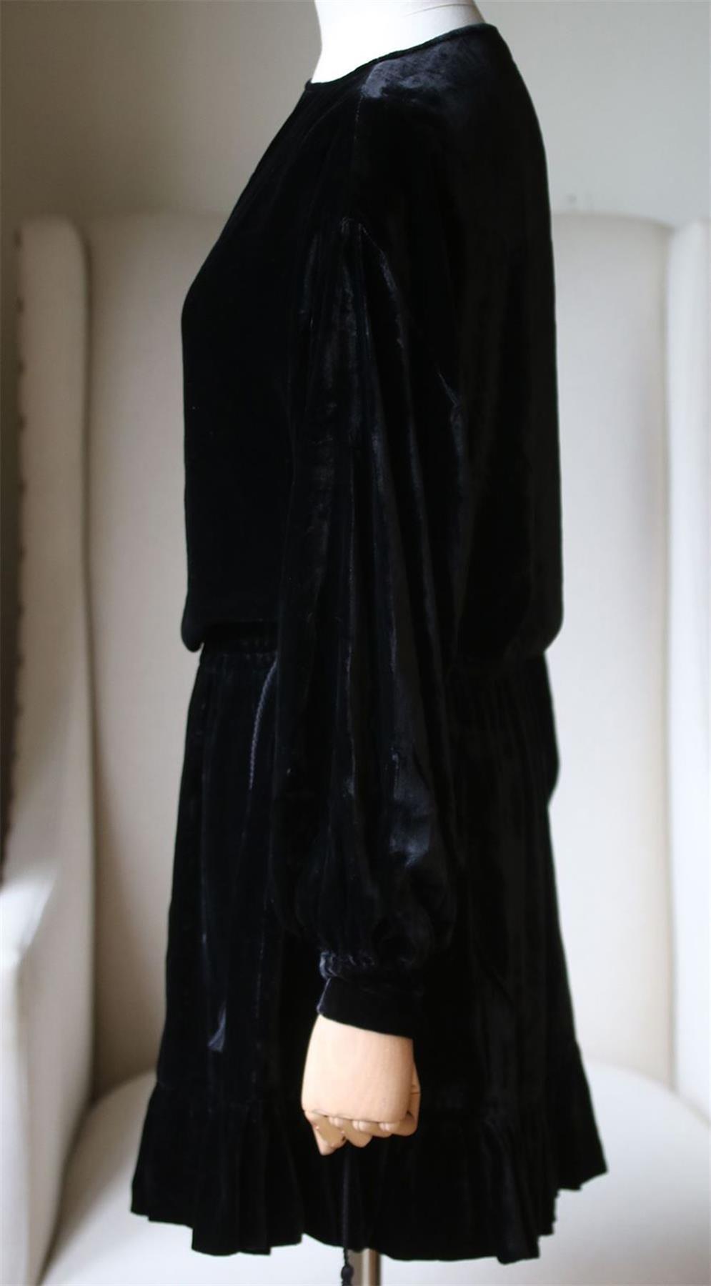 ULLA JOHNSON CLAUDETTE SILK BLEND VELVET DRESS US 0 UK 4