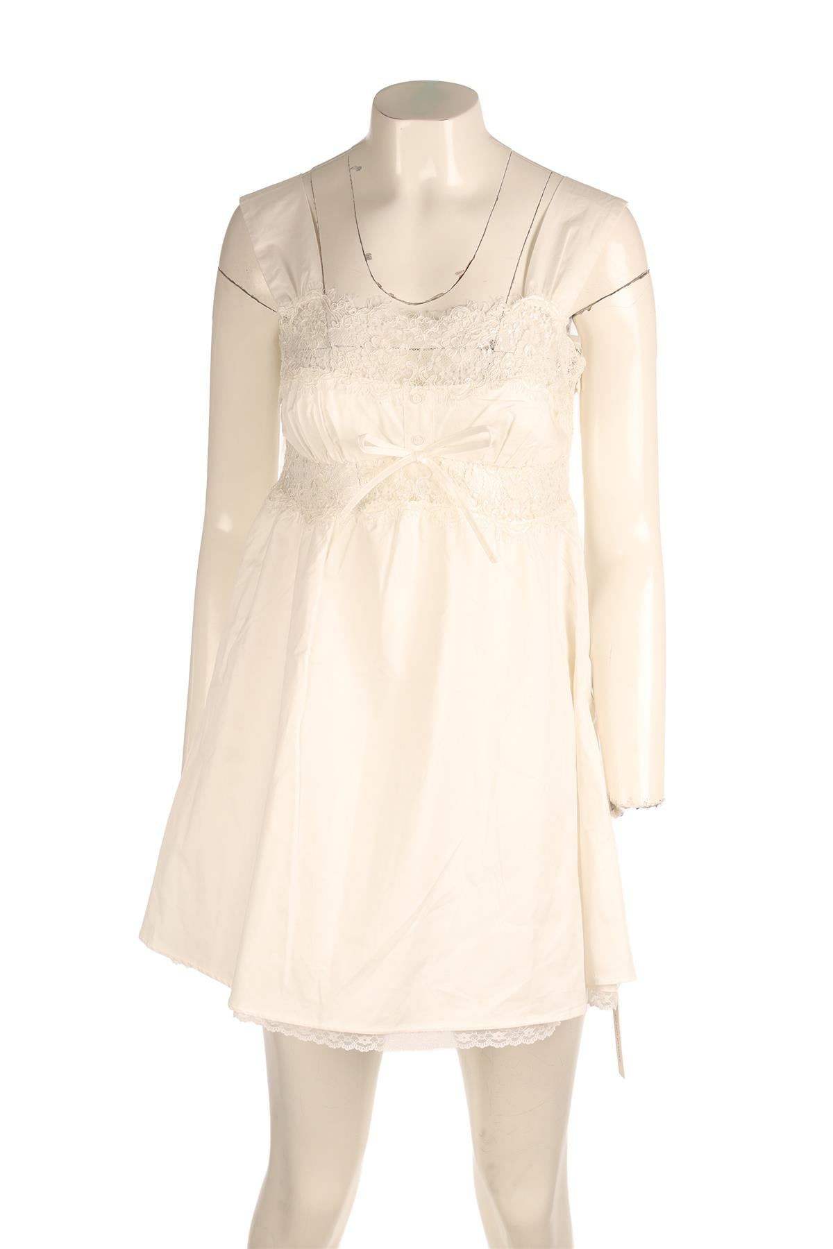 FOR LOVE & LEMONS WHITE COTTON MINI DRESS SMALL