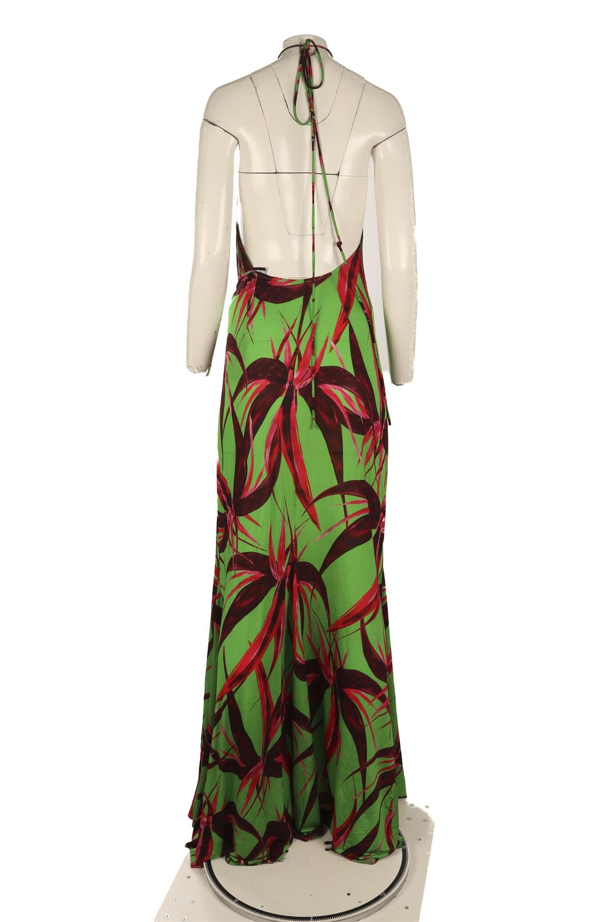 LOUISA BALLOU GREEN JERSEY MAXI DRESS XLARGE