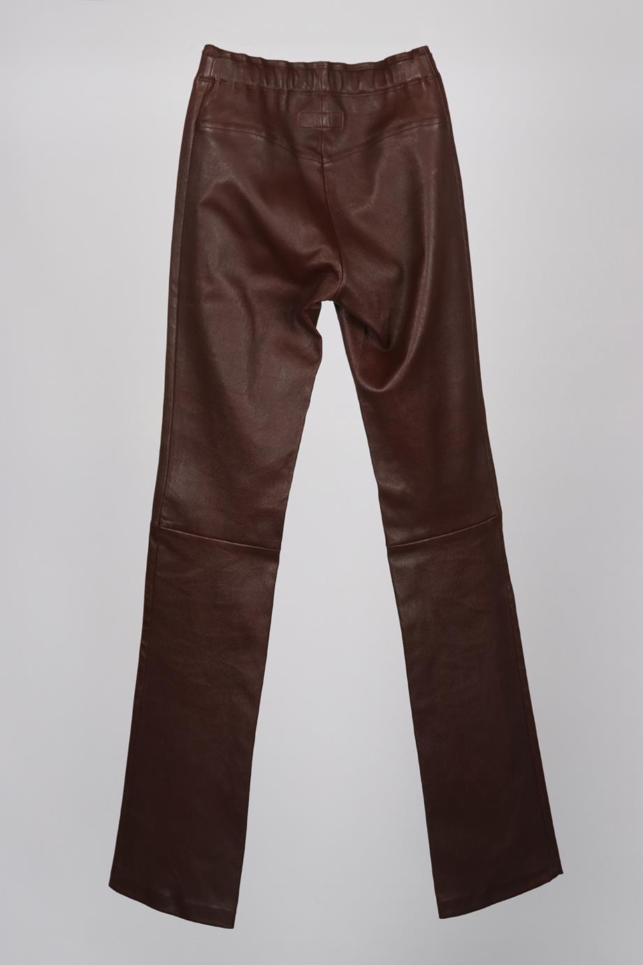 STOULS STRETCH LEATHER FLARED PANTS XSMALL