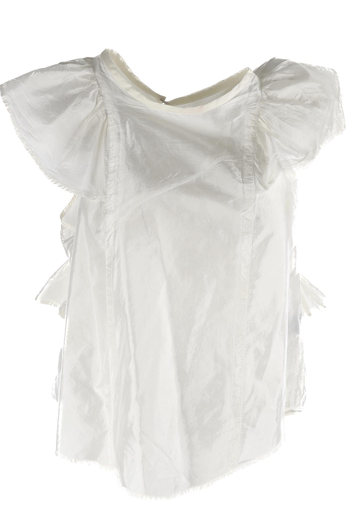 ISABEL MARANT WHITE SATIN TOP FR 38 UK 10