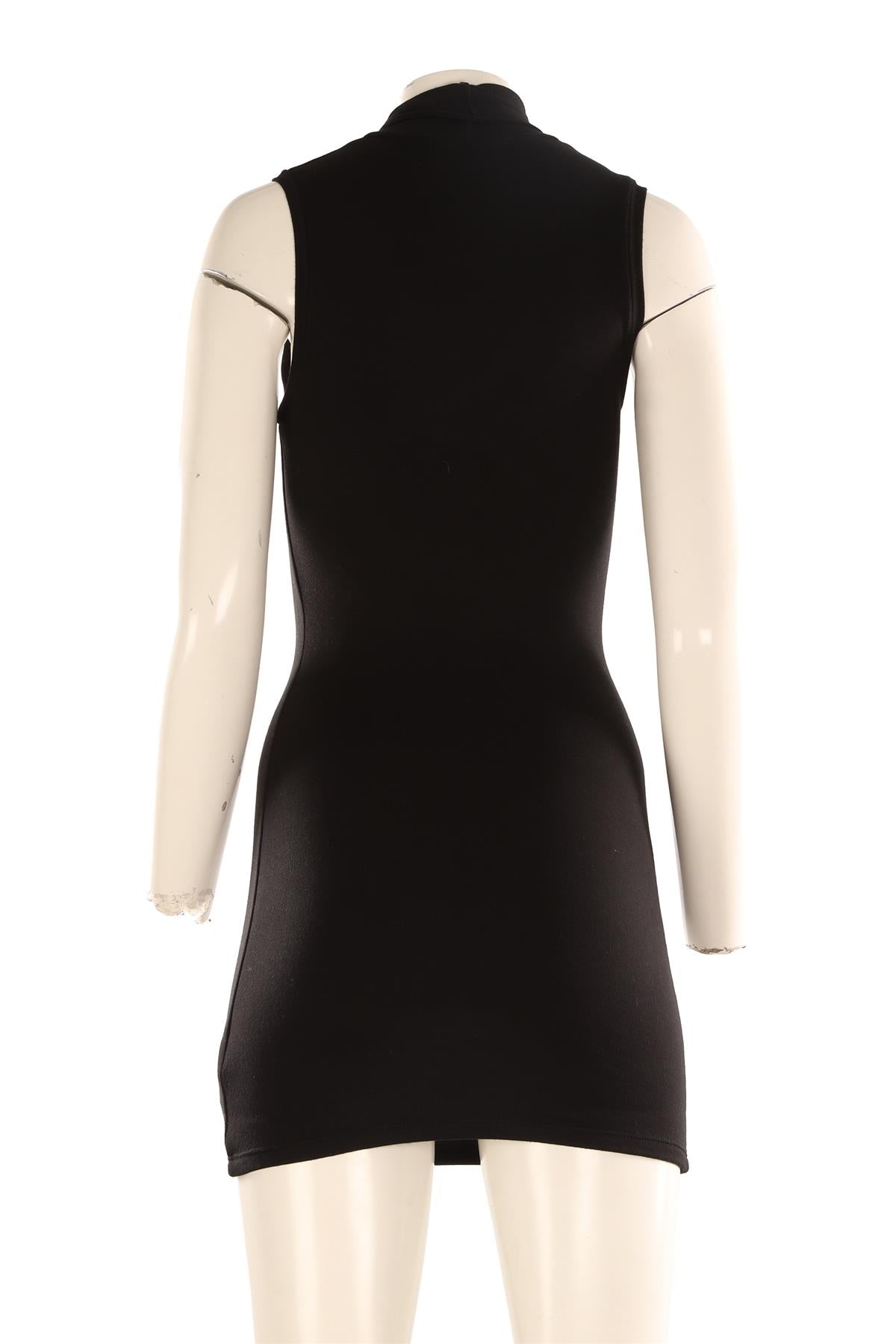 ETERNE BLACK JERSEY MINI DRESS SMALL