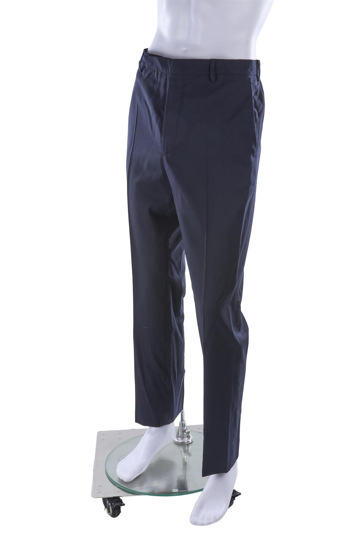 NAVY MEN'S WOOL STRAIGHT LEG PANTS