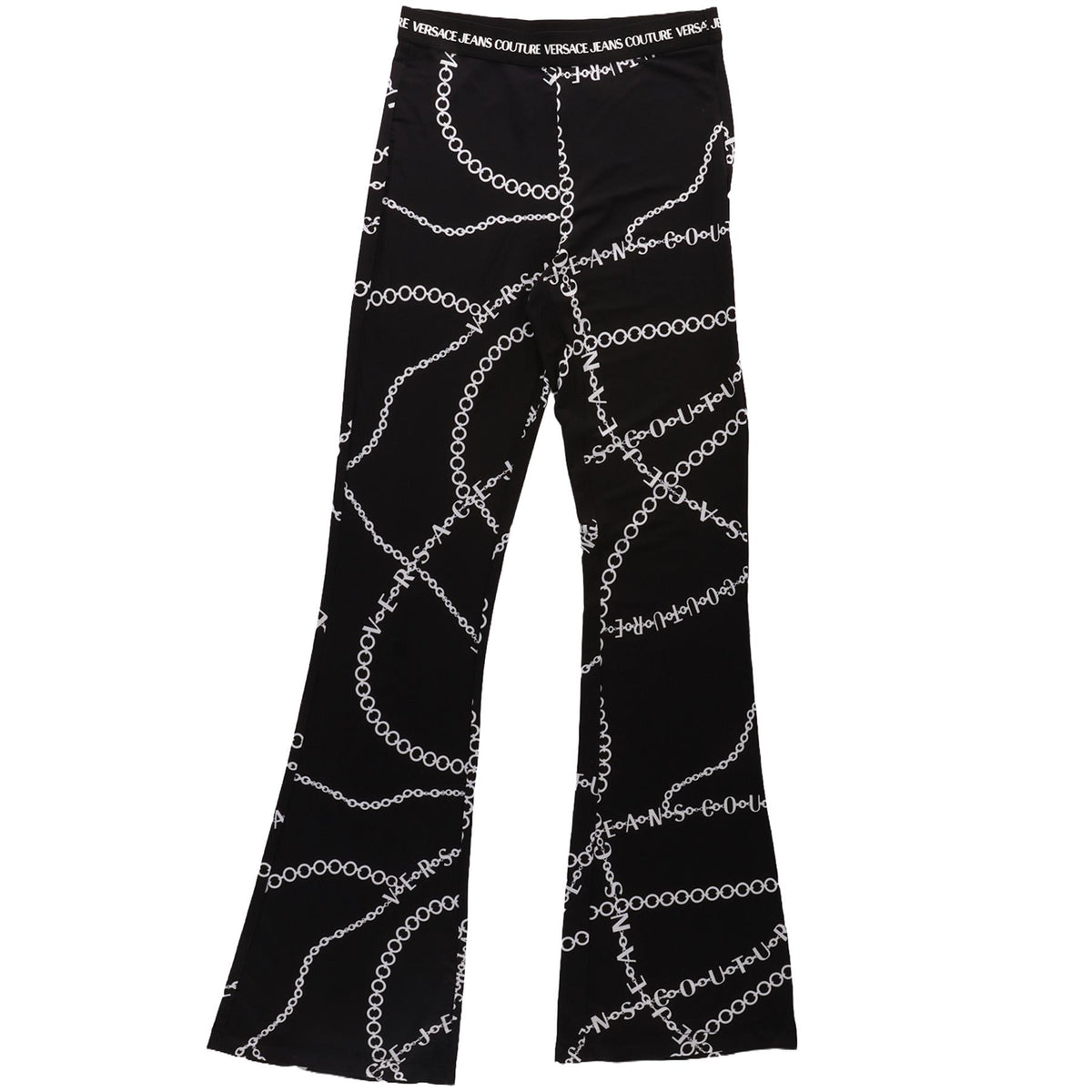 VERSACE JEANS COUTURE BLACK JERSEY FLARED PANTS IT 40 UK 8