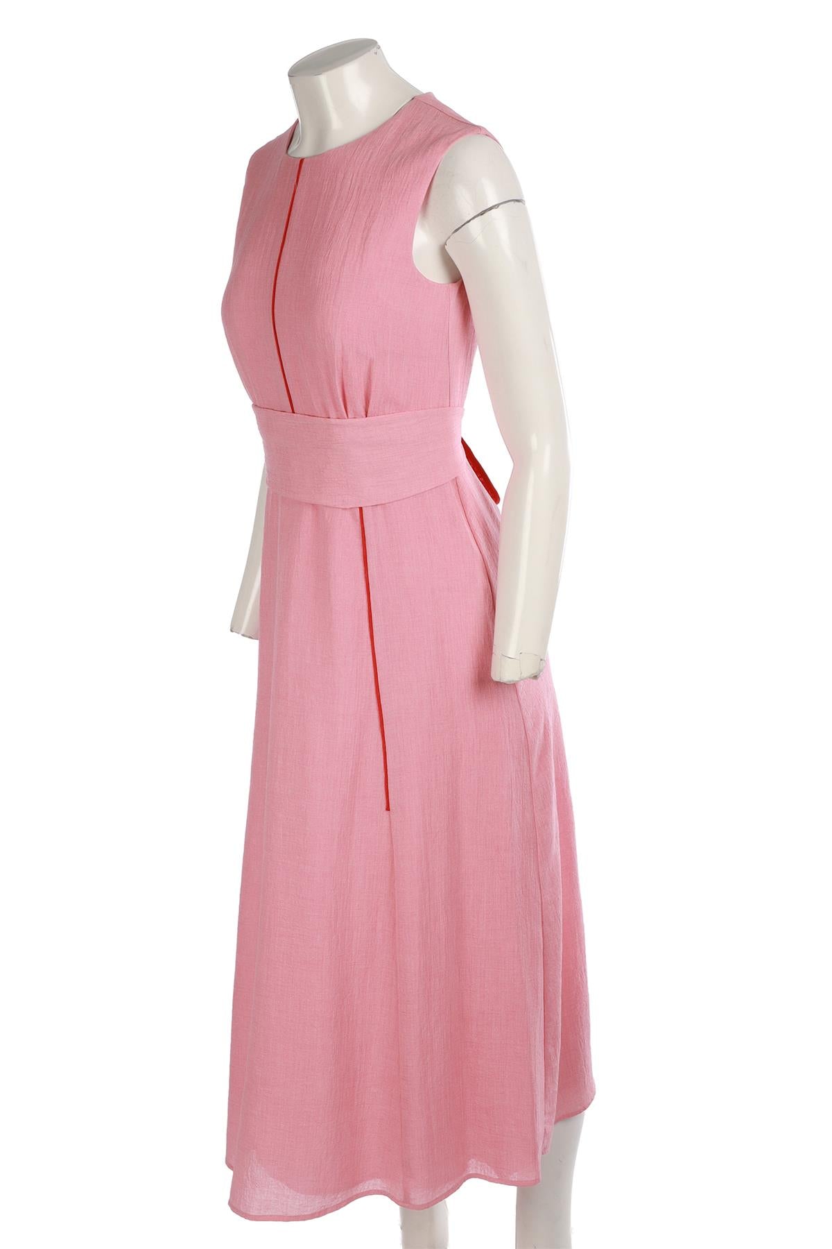 CEFINN PINK CREPE MAXI DRESS UK 8